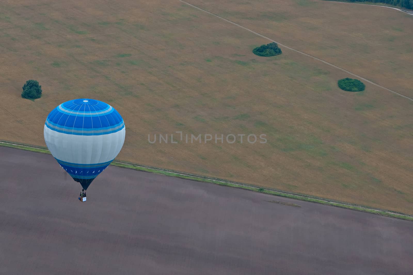 Flight on the baloon in summer day.