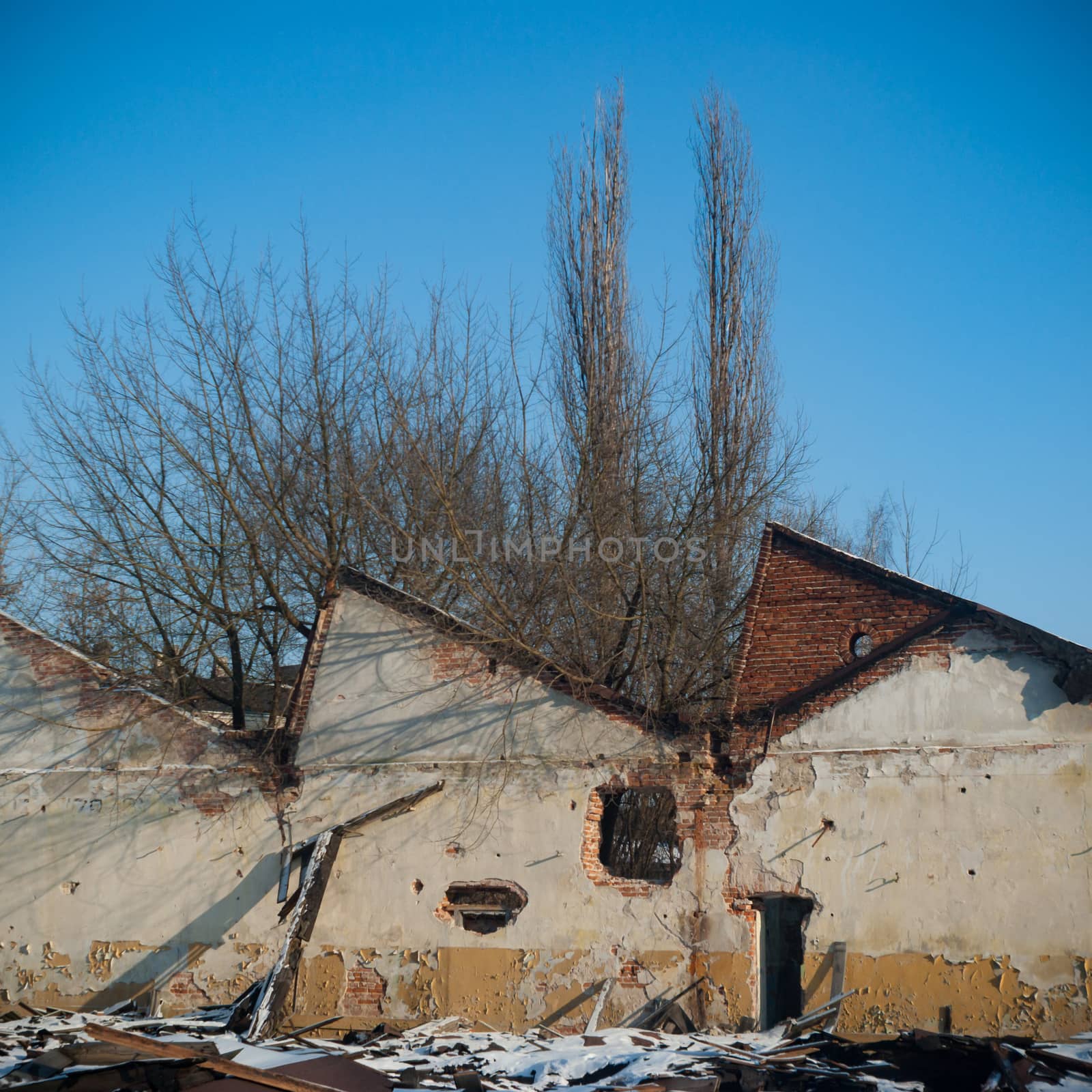 ruins of a very heavily polluted industrial factory, industrial series