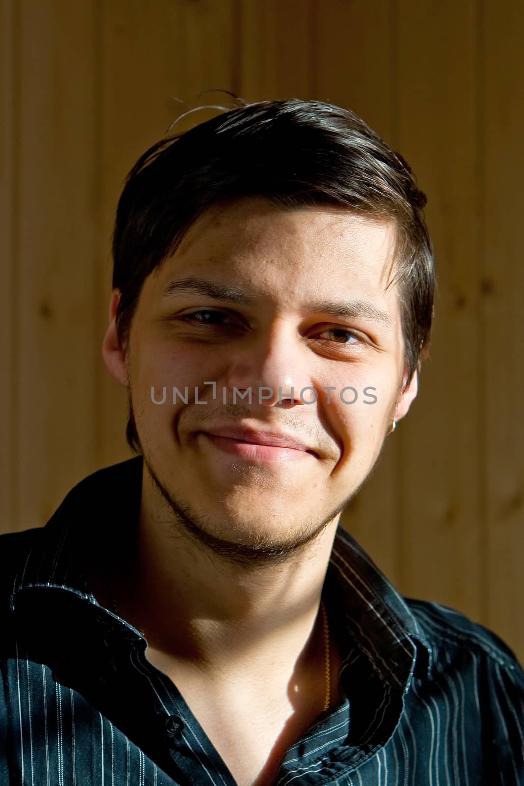 Closeup of a happy young man