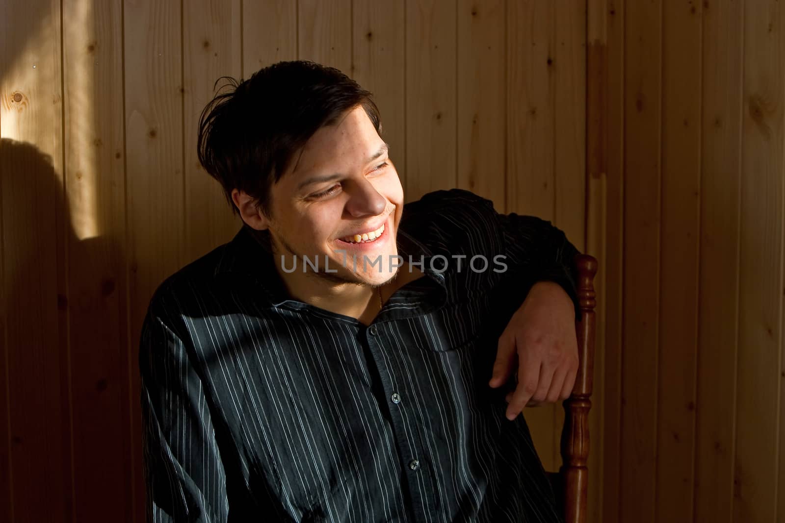 Closeup of a happy young man