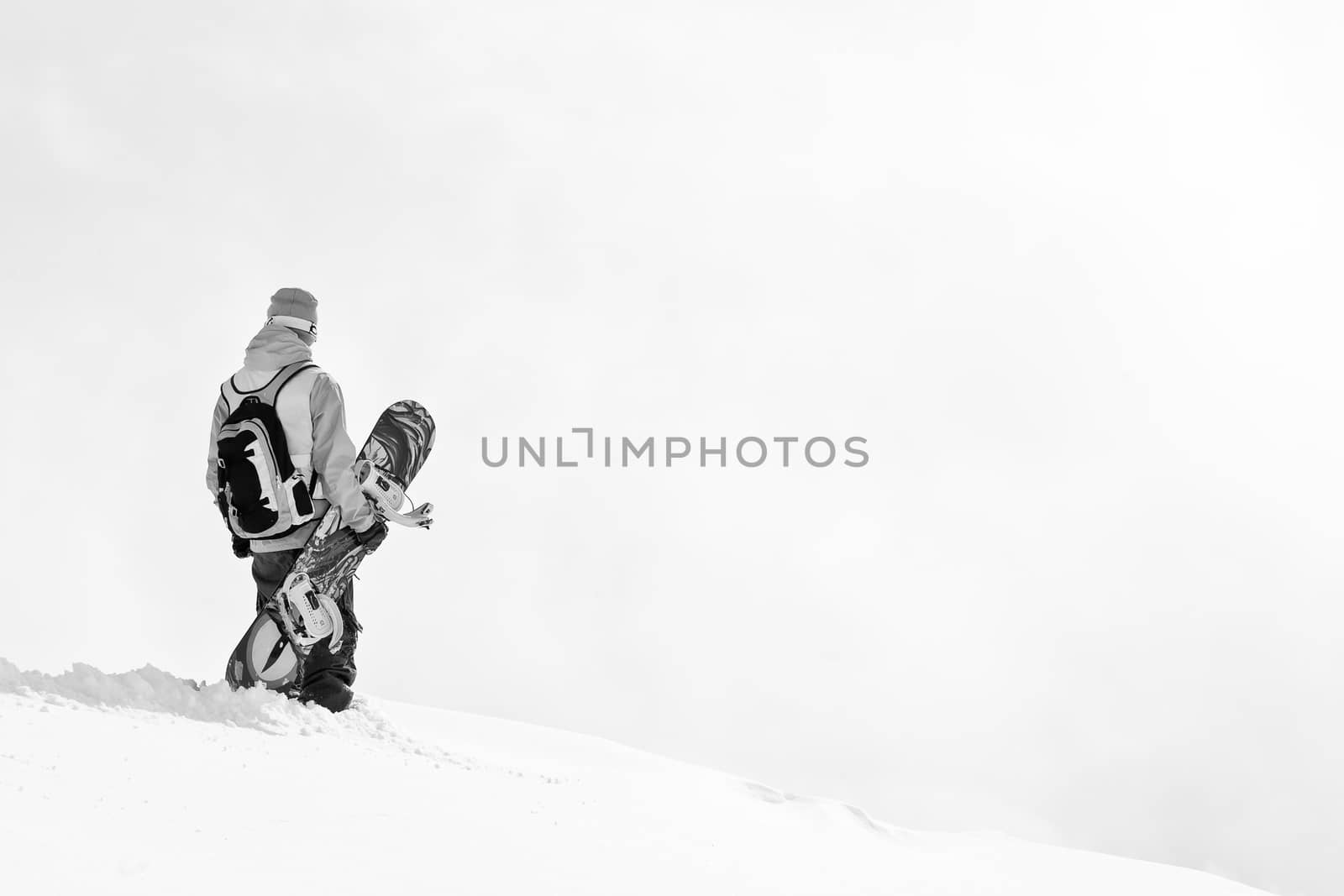 Freeriders on the top of the mountain in Georgia