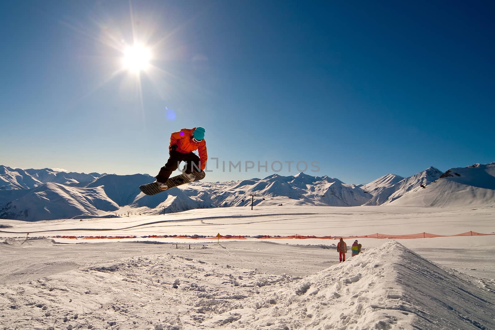 Freerider jumping in the mountain in Georgia