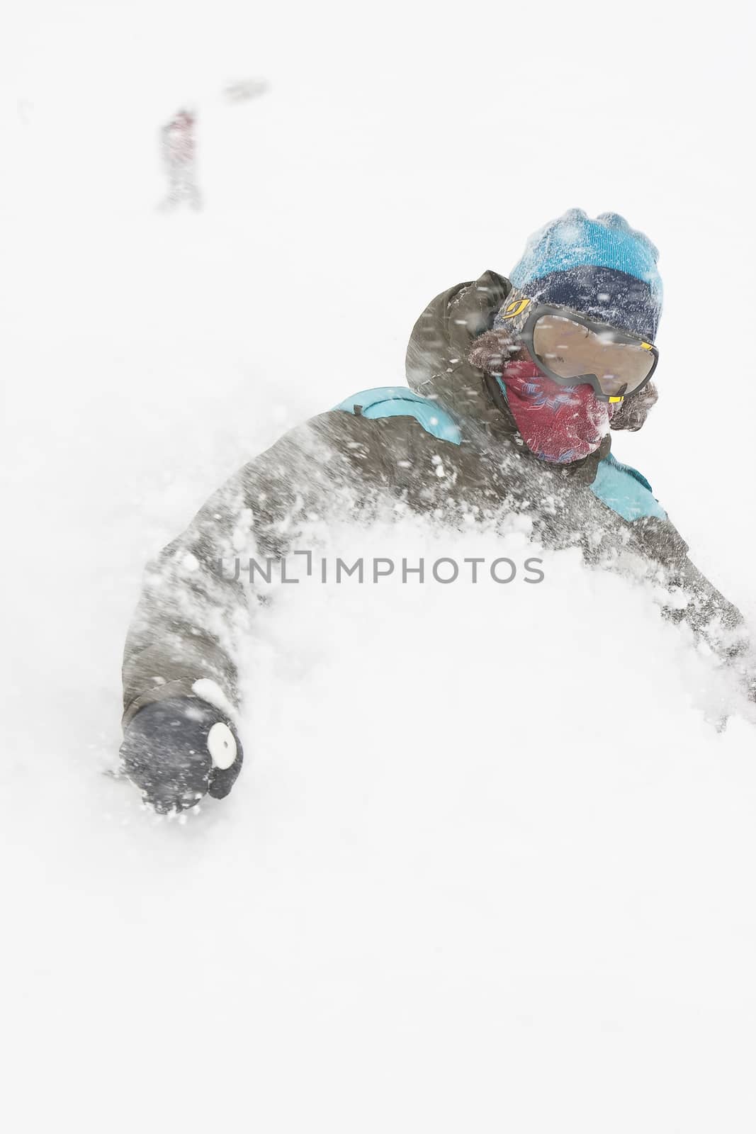 Freerider in a snow powder by Chudakov