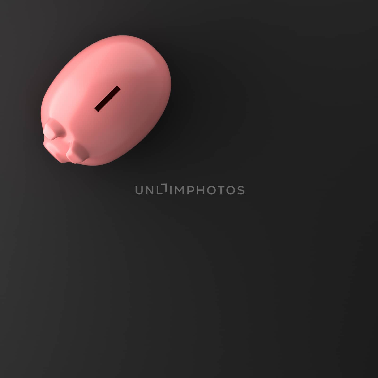 PIGGY BANK ON BLACK BACKGROUND by PrettyTG