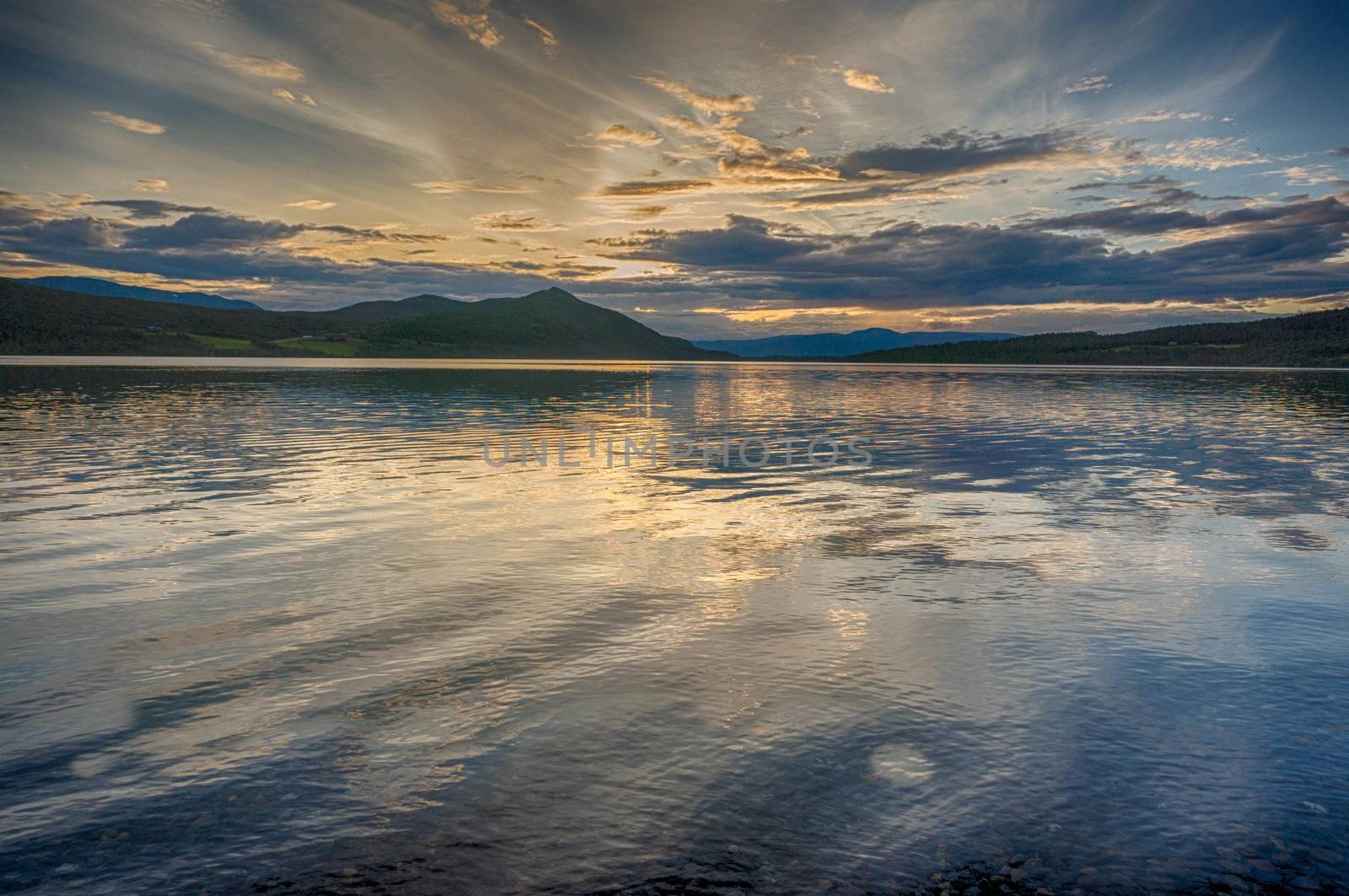 Romantic lake landscape in europe by javax