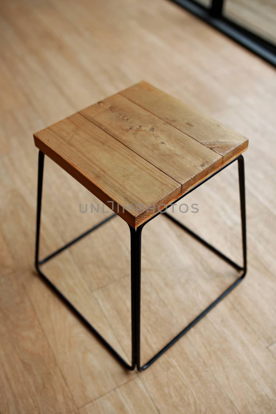 Empty wooden stool