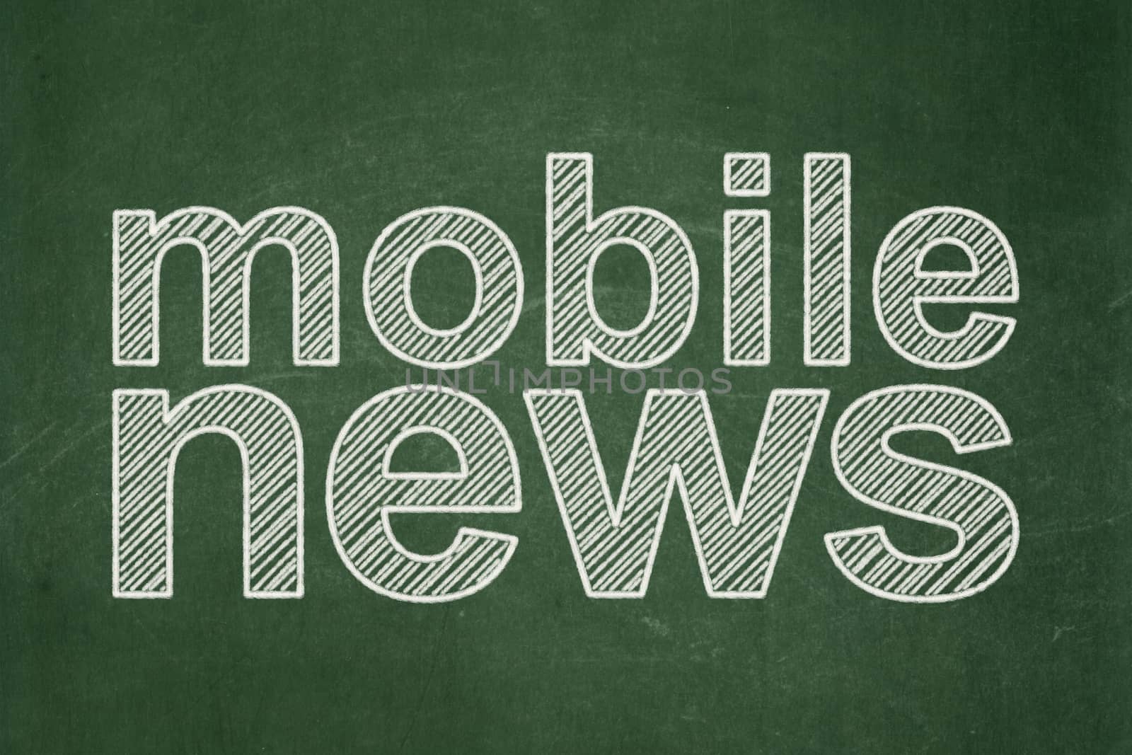 News concept: text Mobile News on Green chalkboard background