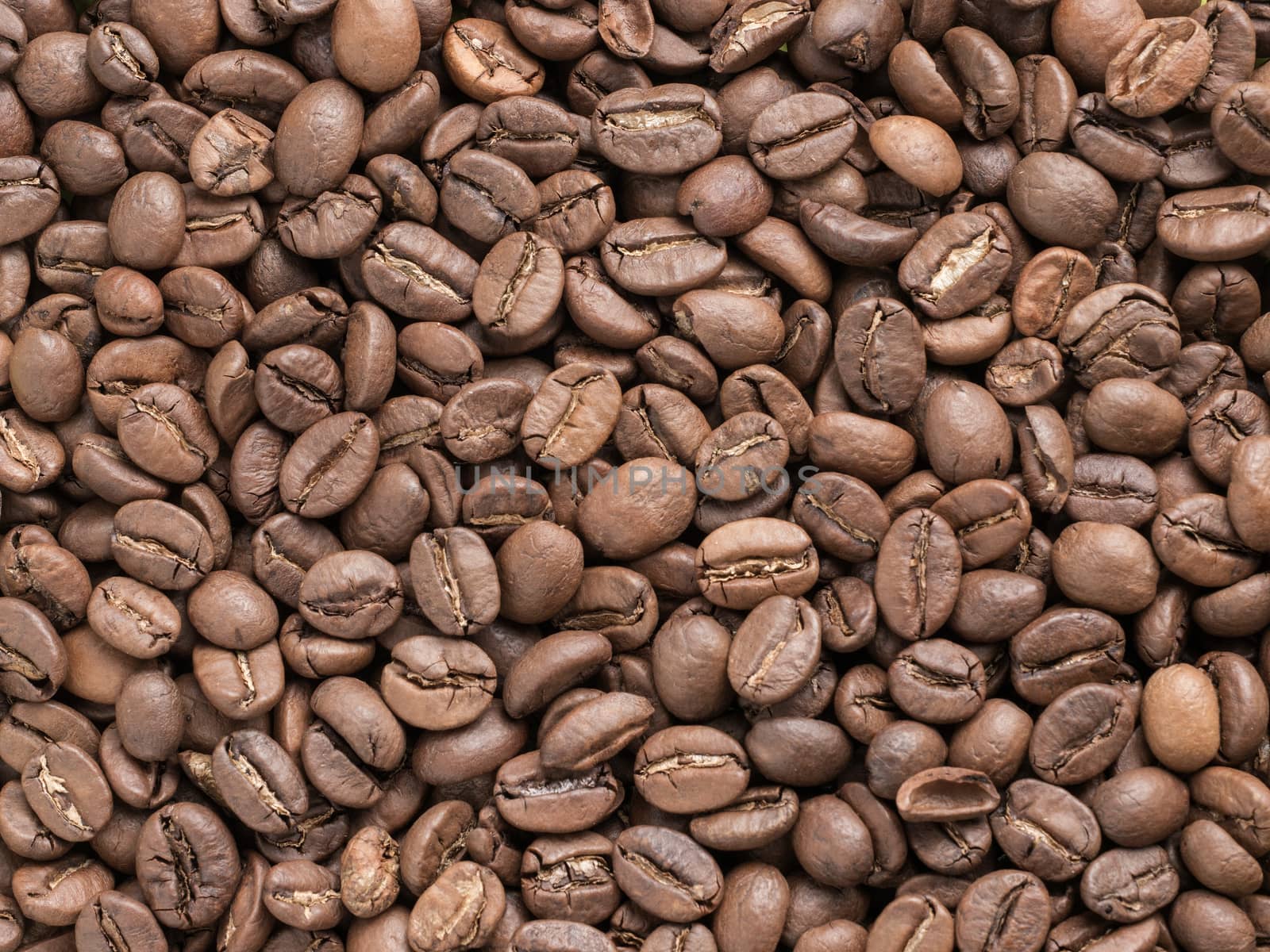 Coffee beans closeup background by fascinadora