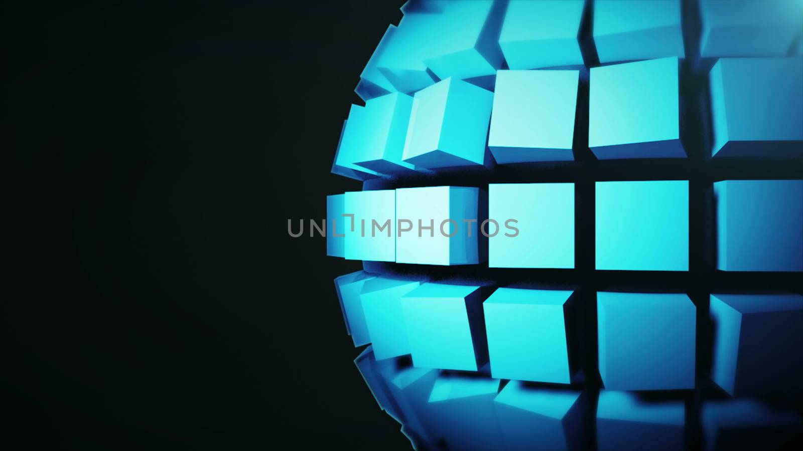 Abstract background with technology sphere. 3D rendering