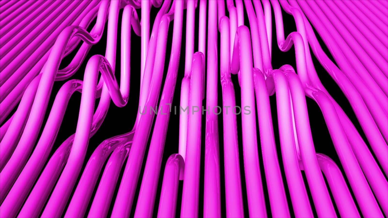 Abstract background with bend pipes. 3D rendering