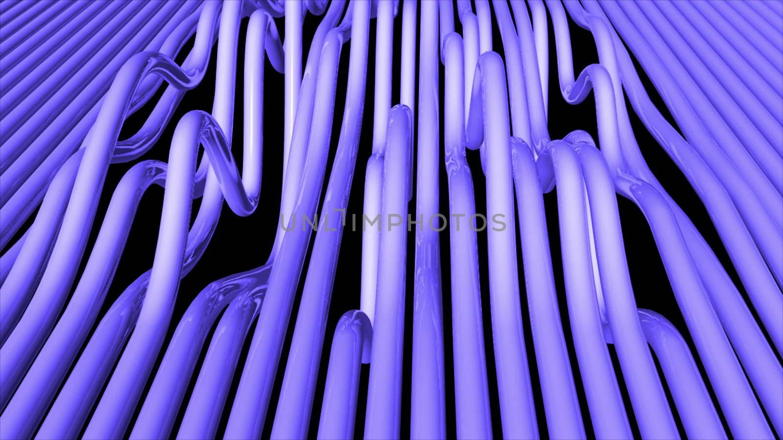 Abstract background with bend pipes. 3D rendering
