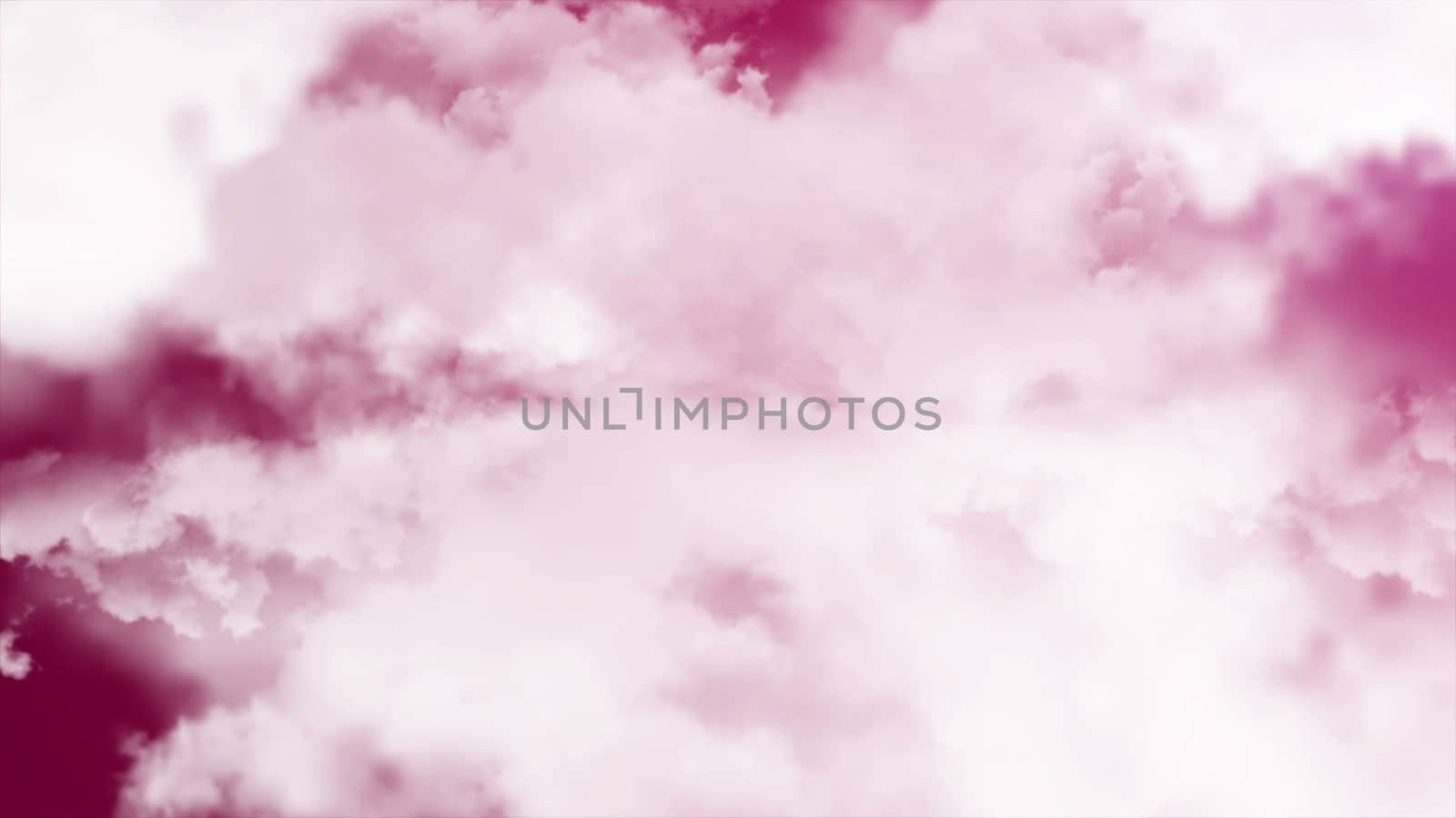 Flying through clouds. Computer graphic. 3D rendering