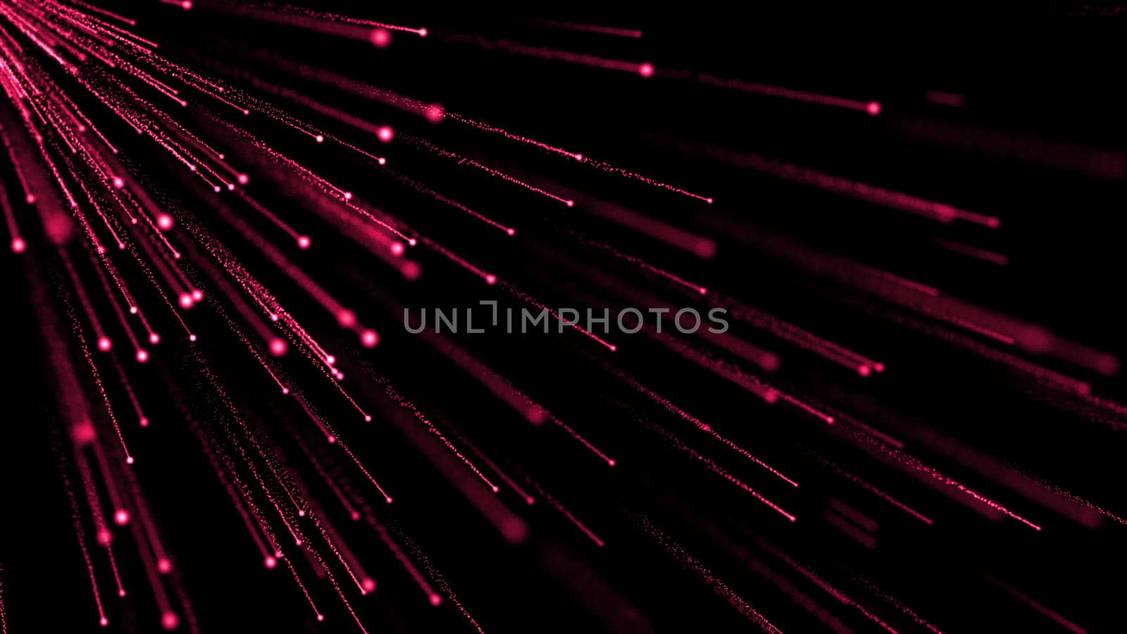 Abstract background with particles rain. 3D rendering