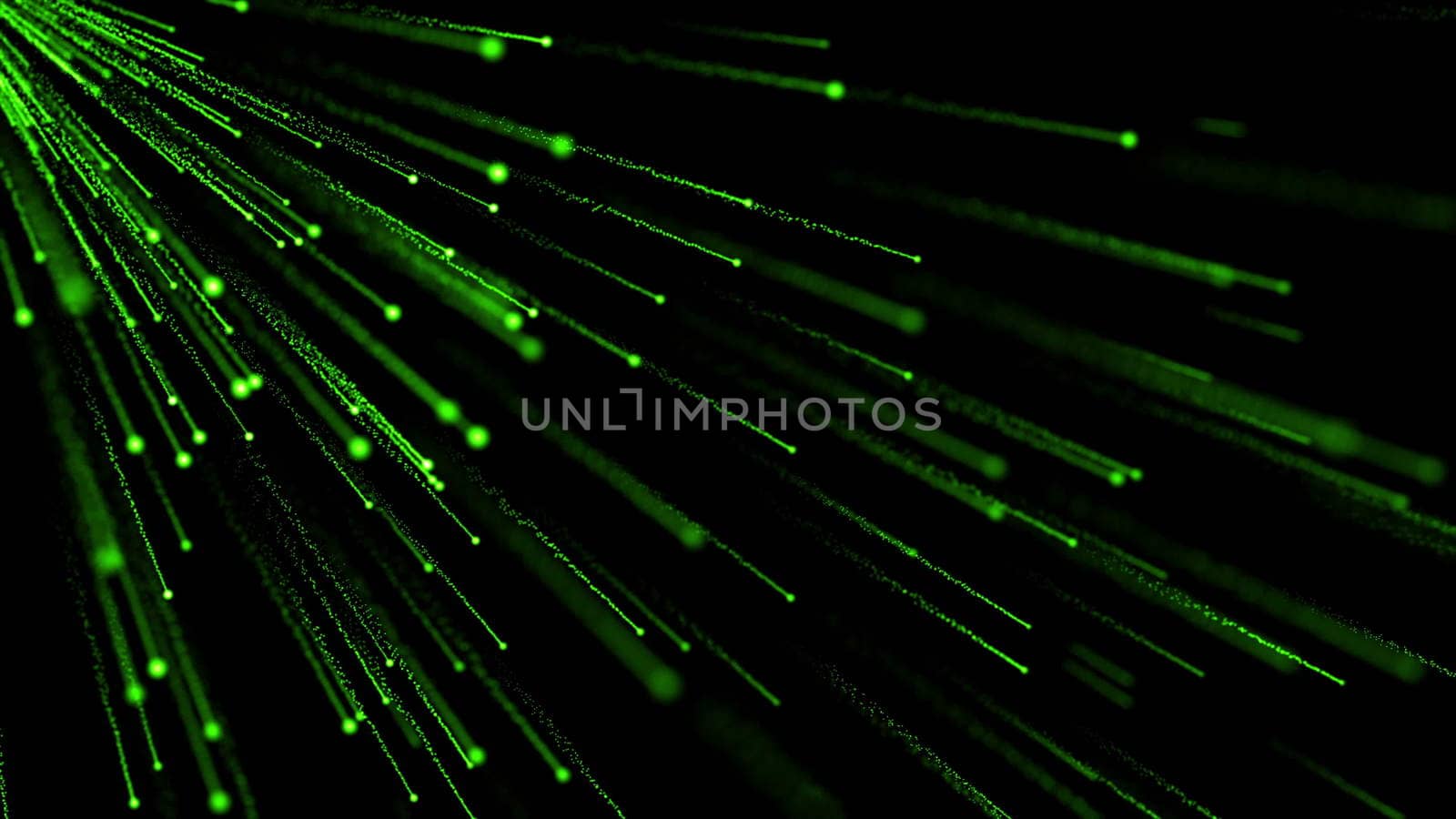 Abstract background with particles rain. 3D rendering