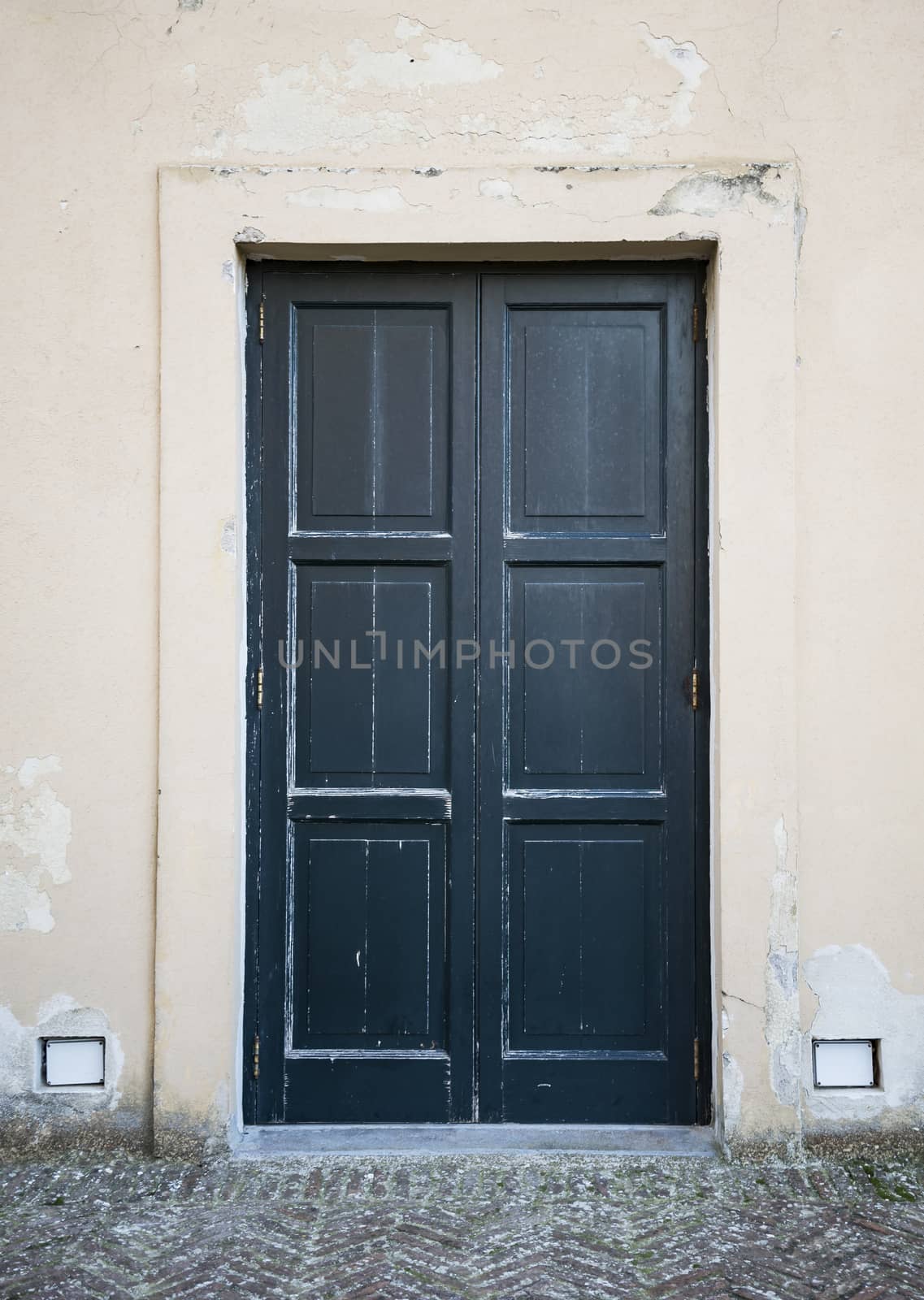 Wooden Ancient Italian Door in Historic Center