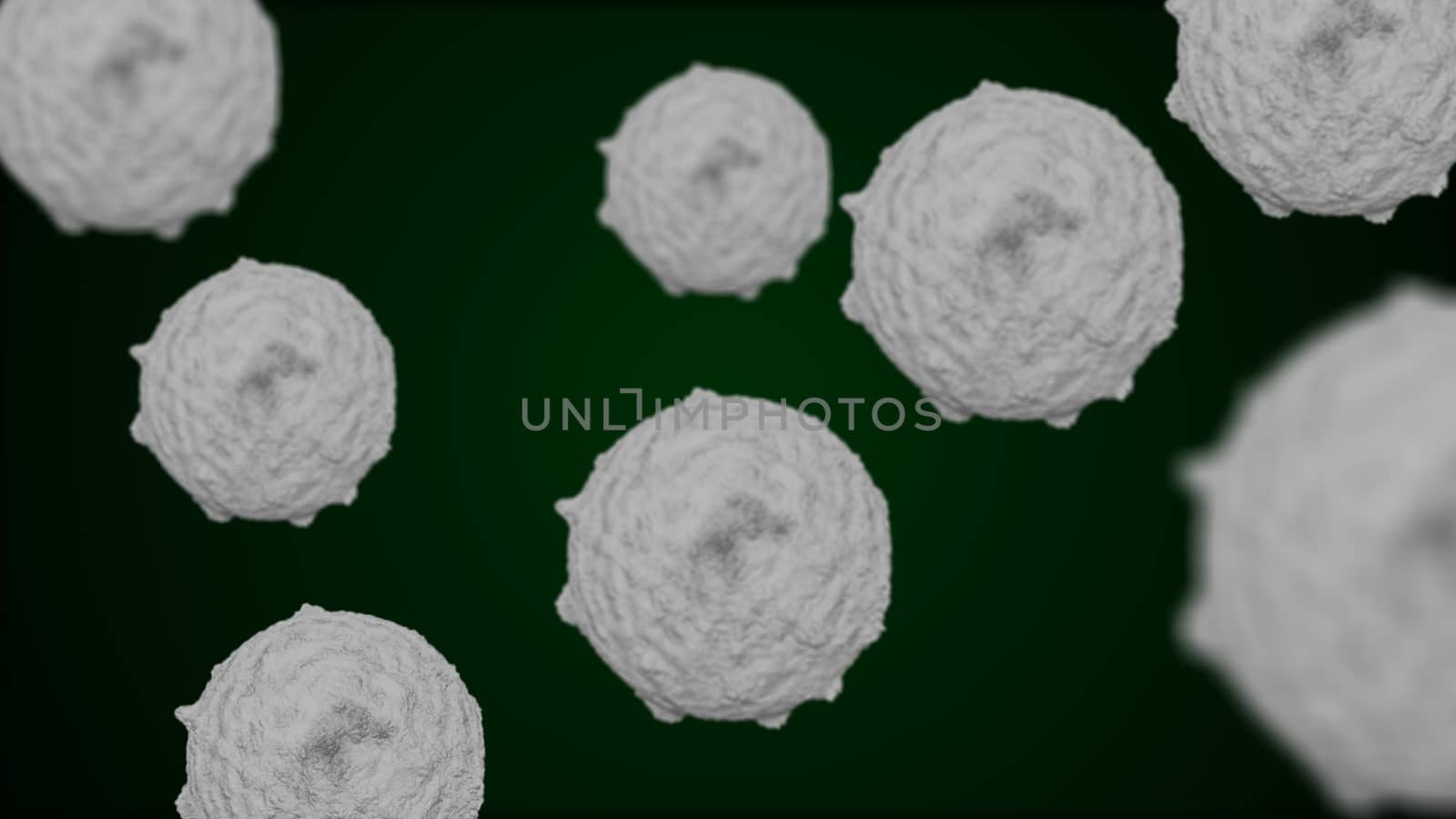 Abstract background with virus cell. 3D rendering