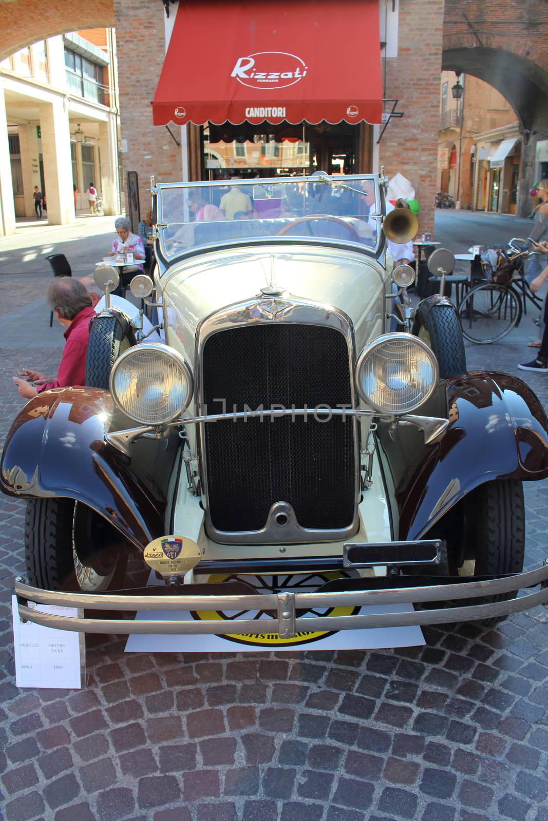 Ferrara, Italia - September 24, 2016: The event "AutoMotoStoriche in Old Town" you can admire an exhibition of cars and motorcycles in the historic center of Ferrara. Front of Dodge Brothers Six DA years 1929.