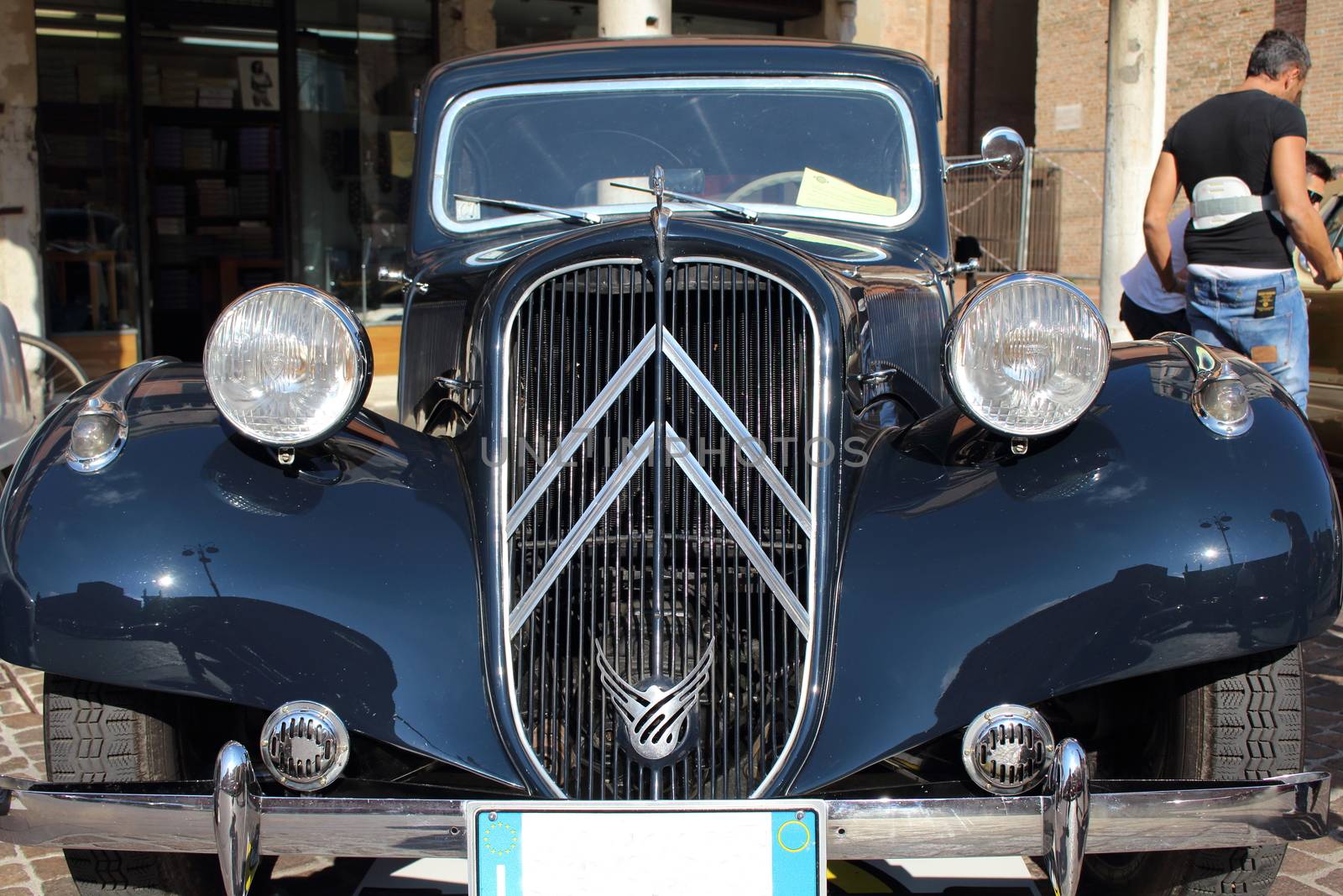 Ferrara, Italia - September 24, 2016: The event "AutoMotoStoriche in Old Town" you can admire an exhibition of cars and motorcycles in the historic center of Ferrara. Front of Citroen Traction Avant