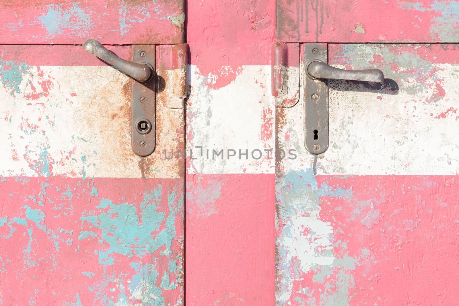 Vintage door on the train compartment, german train