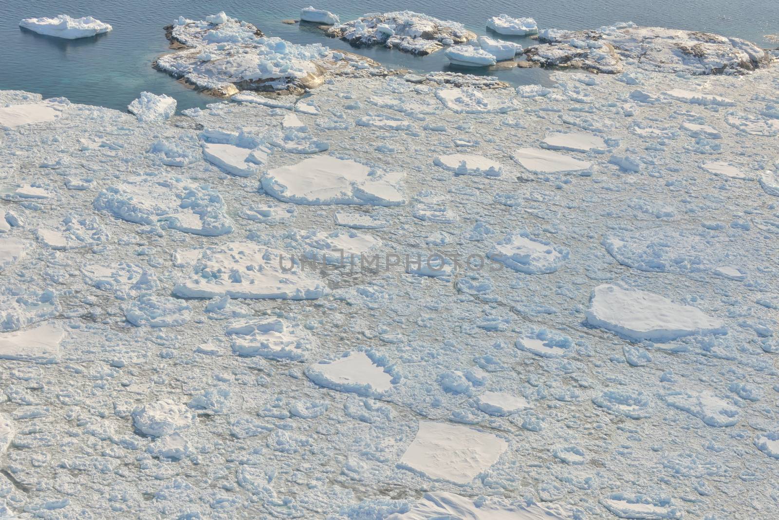 melting ice over the Greenland in spring time