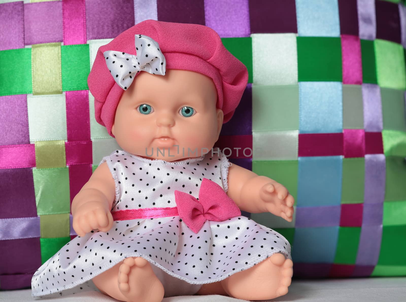 birthday baby doll dress with polka dots nice gift for a child
