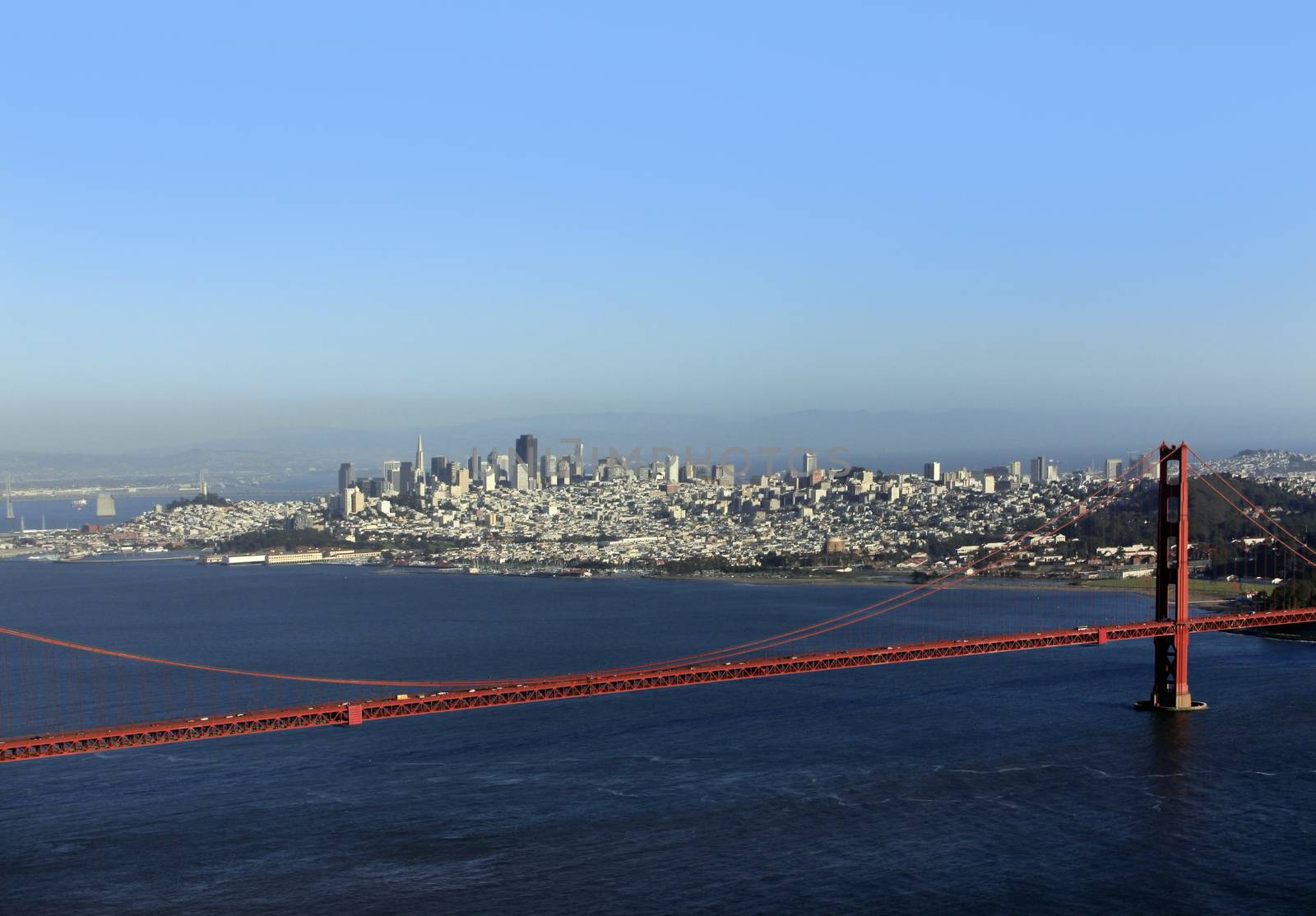 Golden Gate Bridge in San Francisco on a background of San Francisco