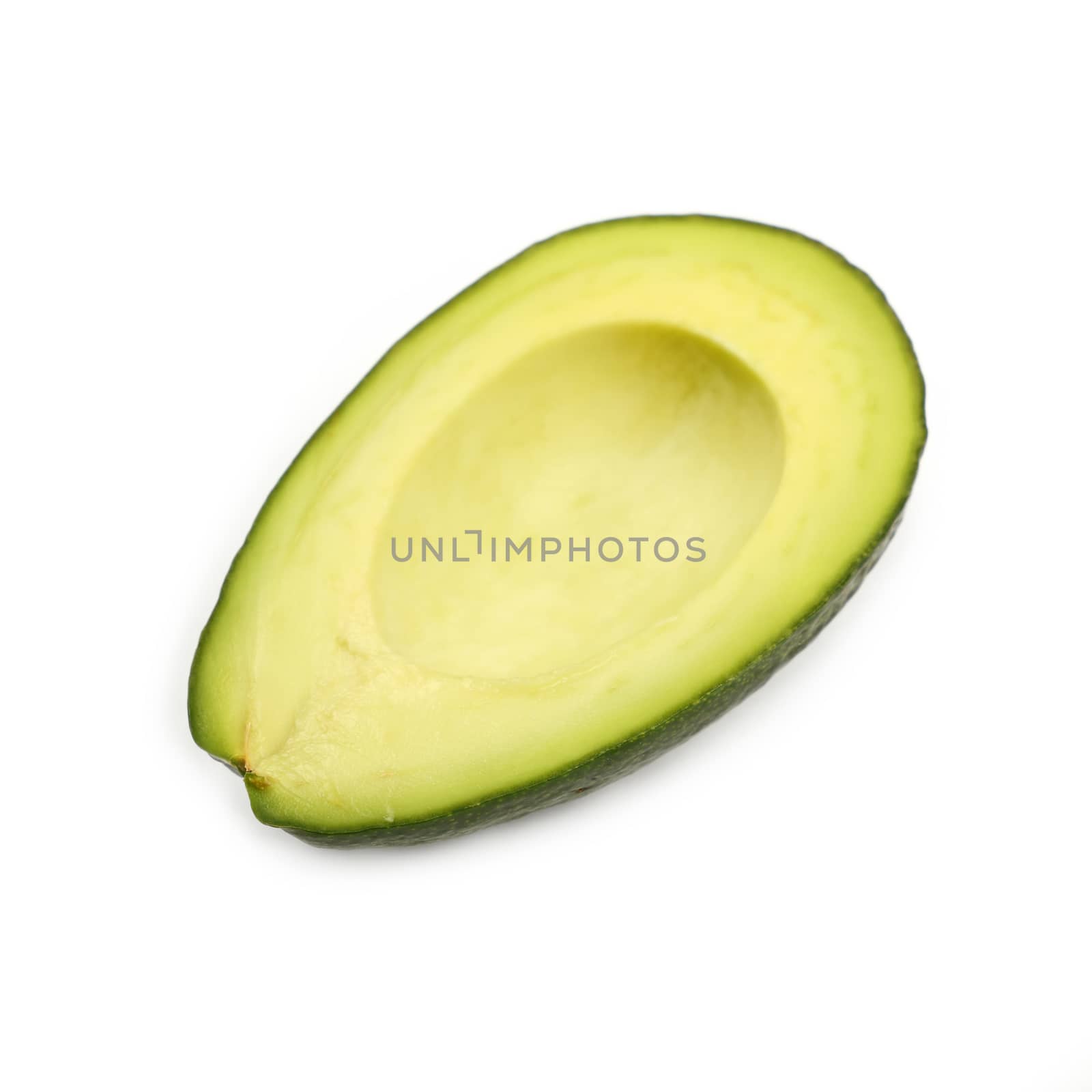 Fresh green ripe avocado isolated on white by BreakingTheWalls