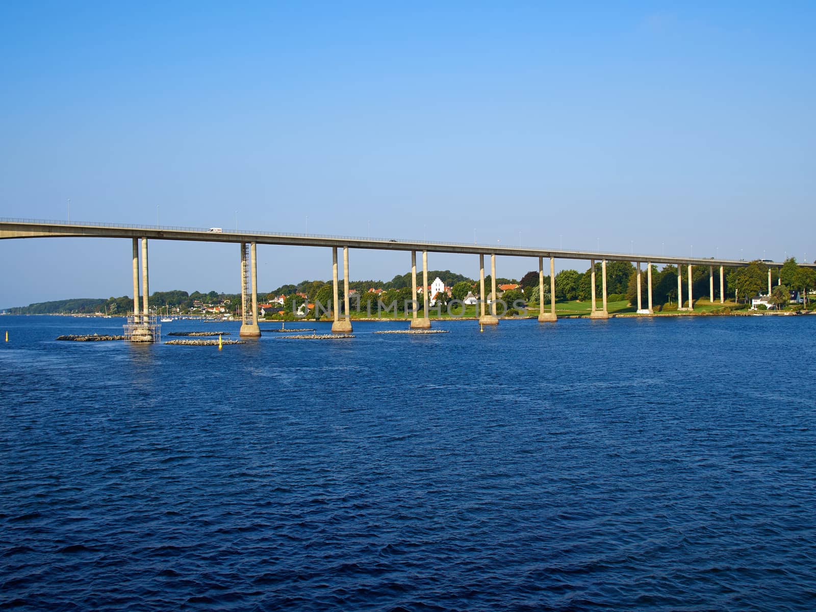 Famous bridge connecting Vindeby and Svendborg on the island Funen (Fyn) in Denmark travel Scandinavia image