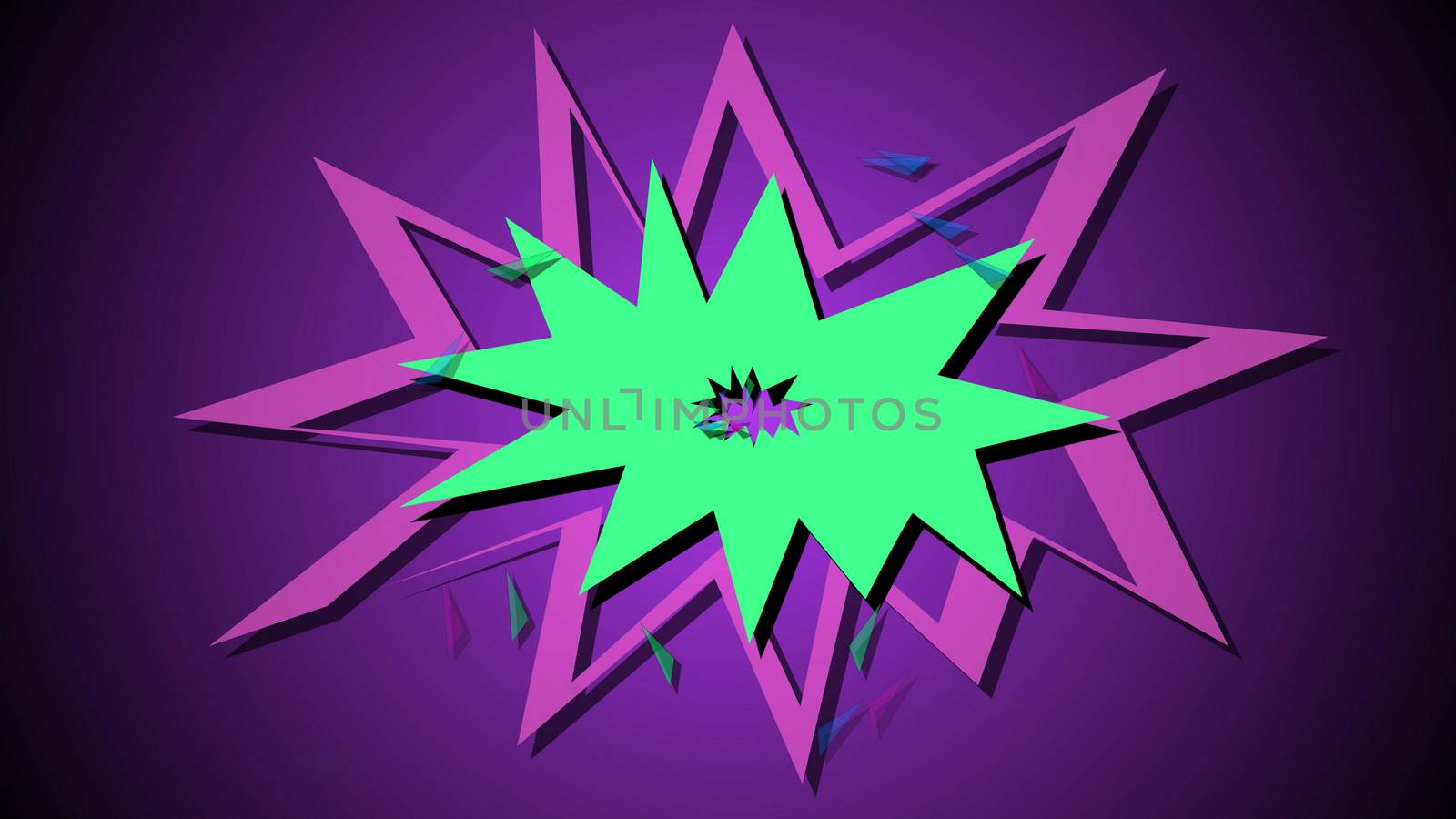 3d illustration of Comic Boom book explosion