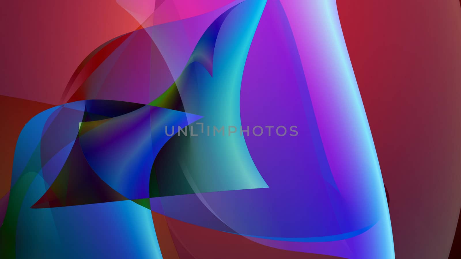 3d illustration of a colorful background with bendy shapes in a foreground.