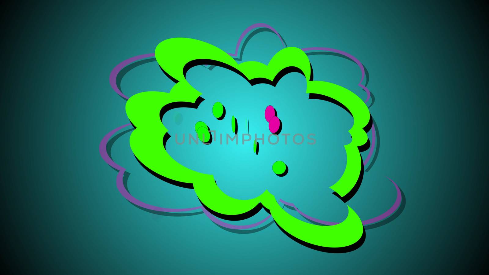 Colourful comic book style explosion design. 3d illustration. 