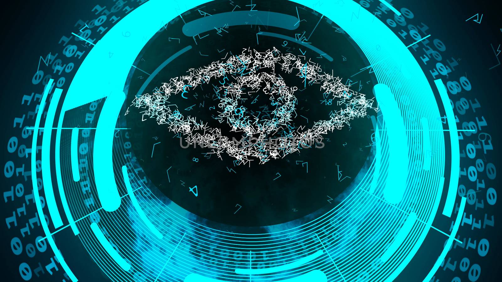 3d rendering of a Cyber business Internet technology safety concept with a digital abstract eye.
