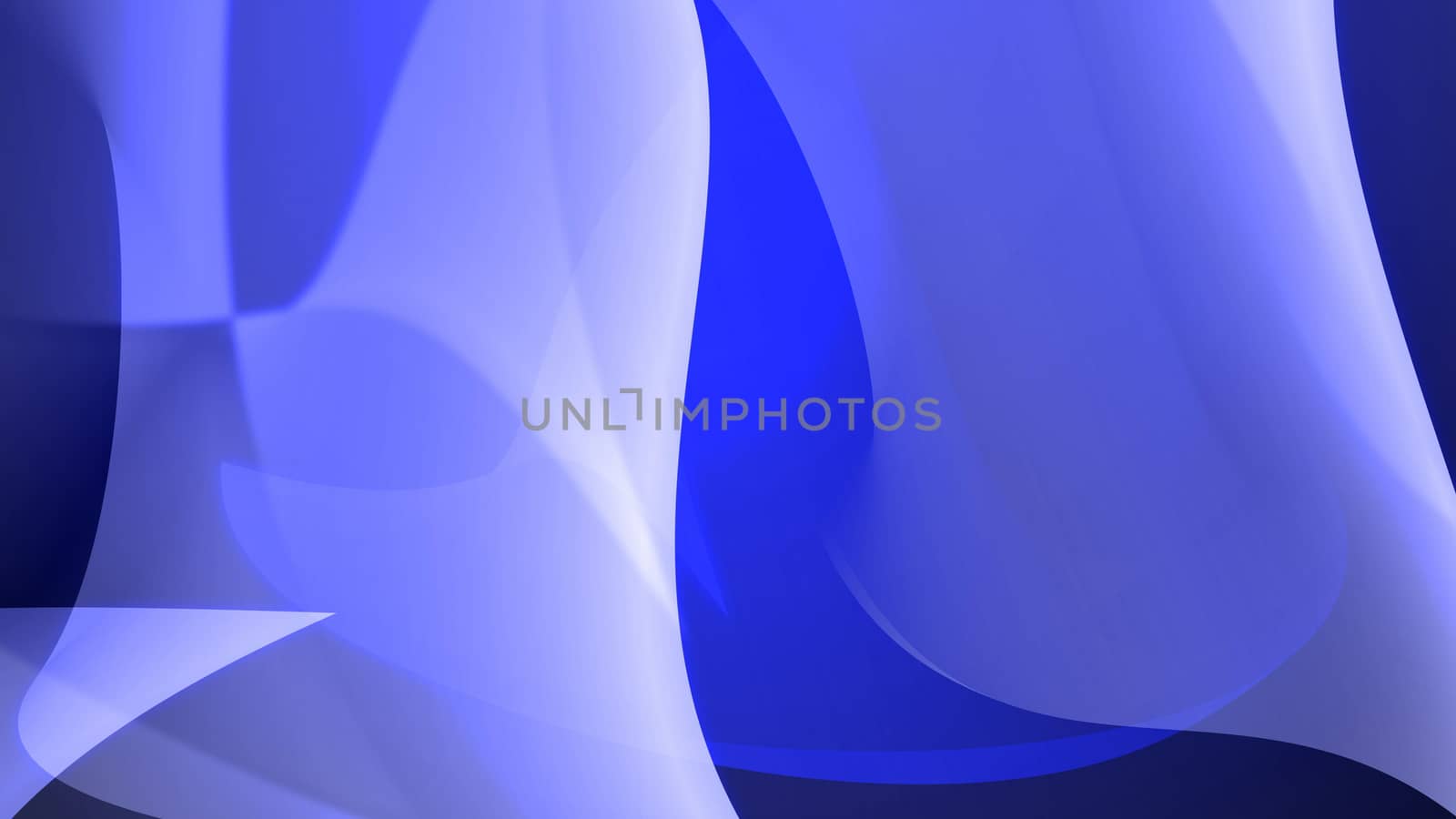 Cold blue bendy shapes background 3d illustration. Art design.