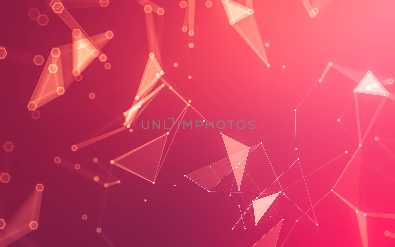 Abstract polygonal space low poly dark background with connecting dots and lines. Connection structure. 3d rendering