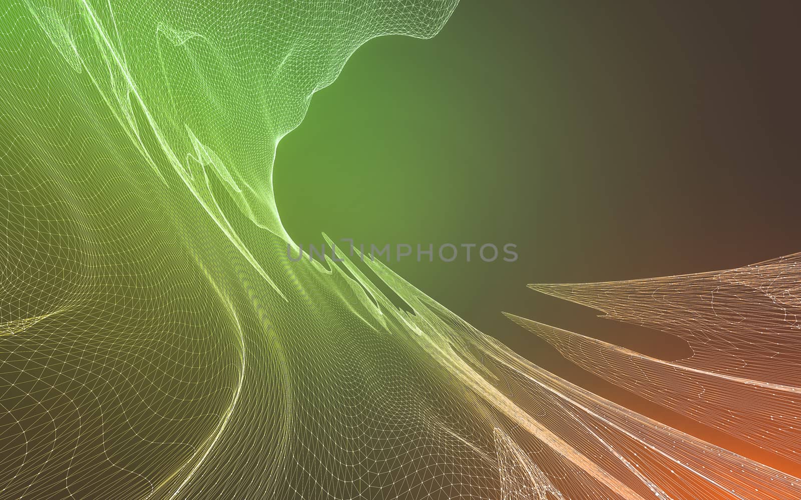 Abstract polygonal space low poly dark background with connecting dots and lines. Connection structure. 3d rendering