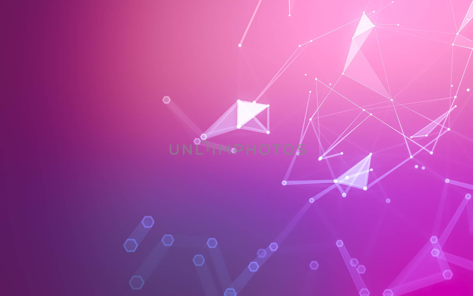 Abstract polygonal space low poly dark background with connecting dots and lines. Connection structure. 3d rendering