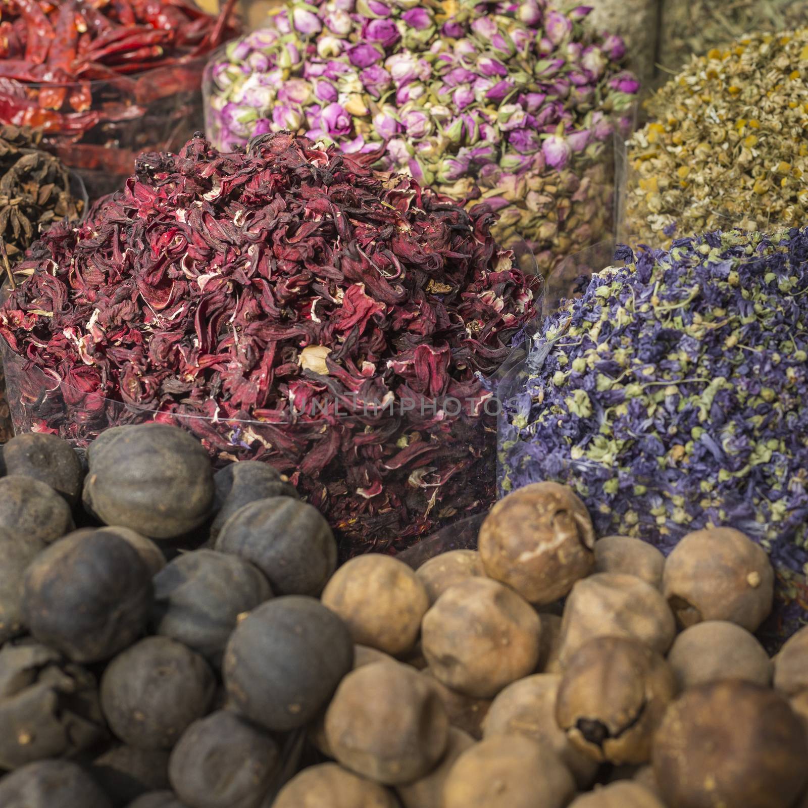 Dubai Spice Souk or the Old Souk is a traditional market in Dubai, United Arab Emirates (UAE), selling a variety of fragrances and spices.