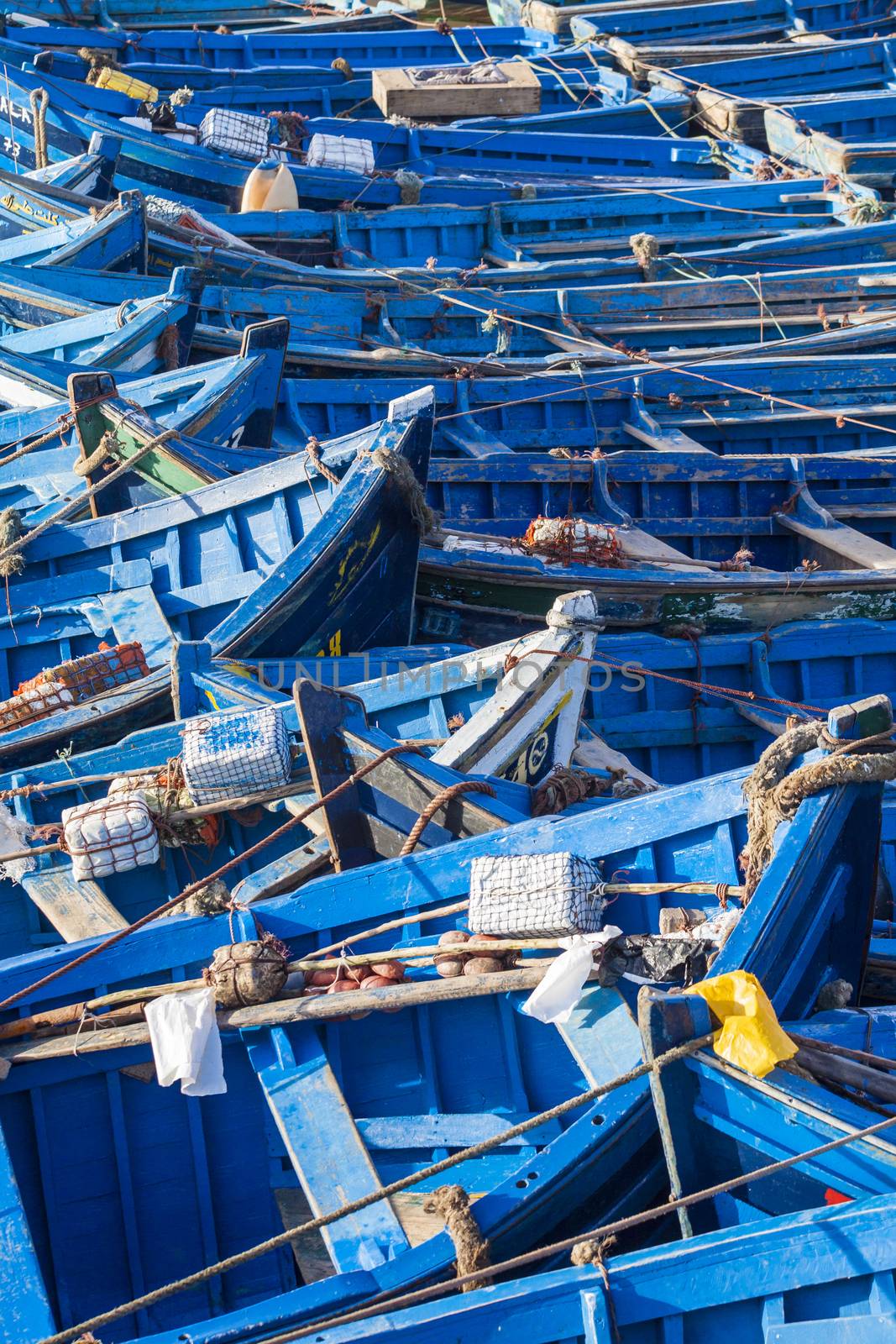 Blue fishing boats in Essaouira, Morocco, Africa by mariusz_prusaczyk