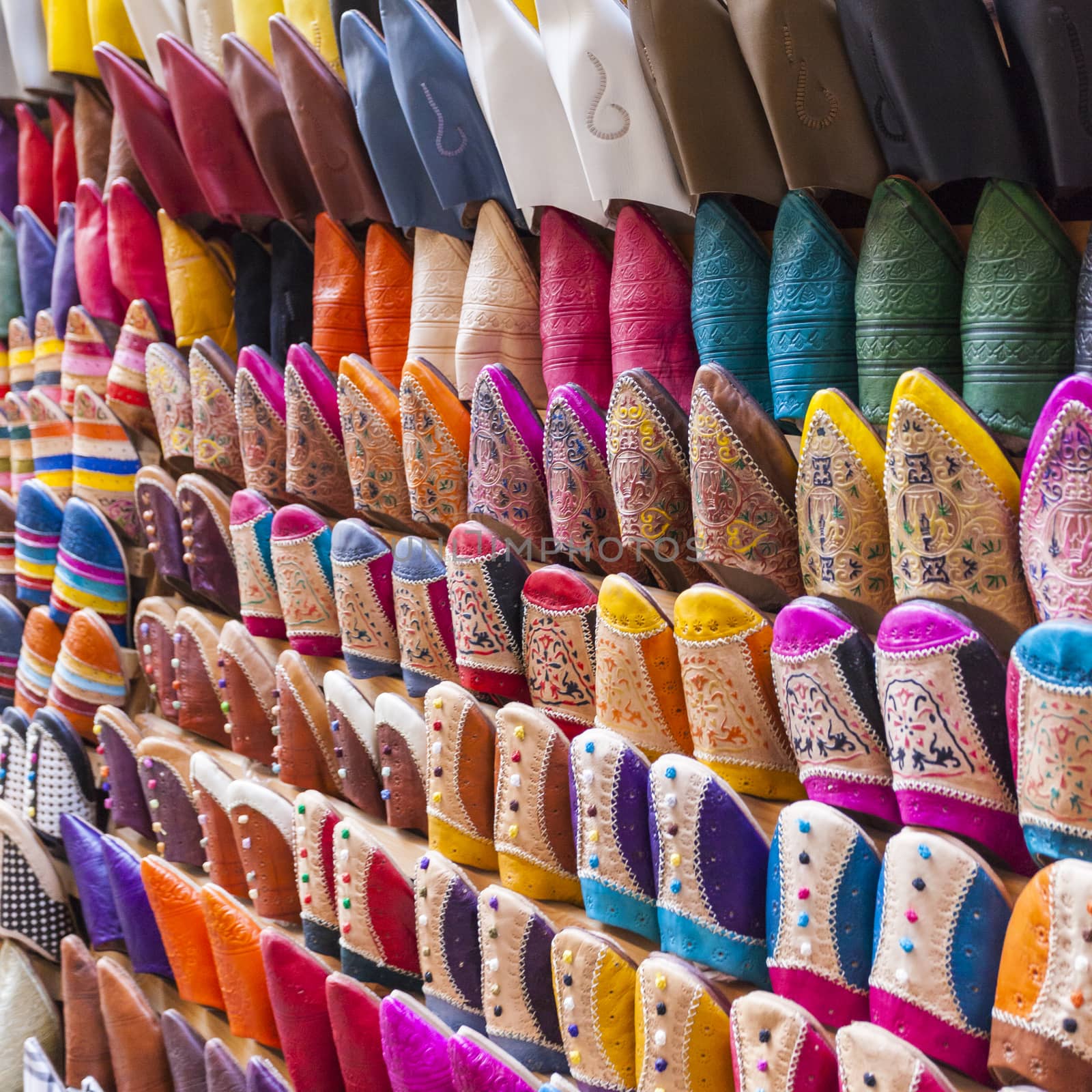 Colourful Moroccan slippers, Marrakesh by mariusz_prusaczyk