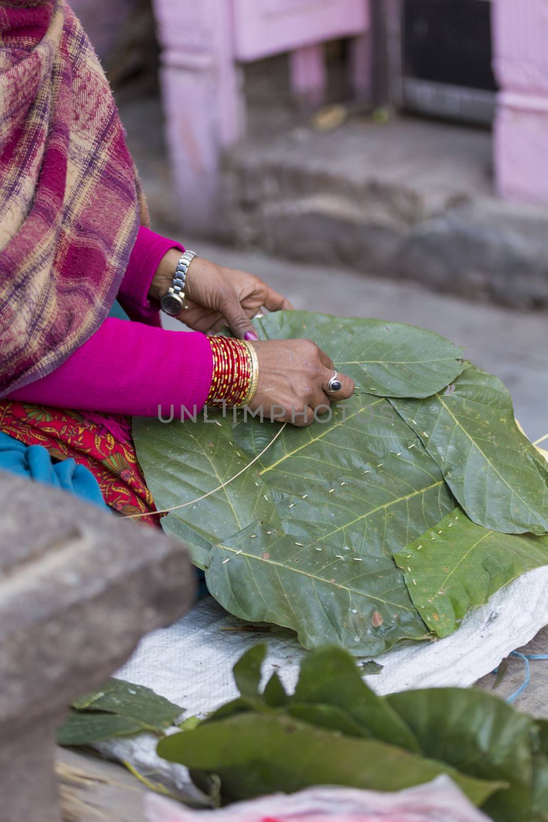 Woman Nepal selling fruit and vegetable at Market in Kathmandu,  by mariusz_prusaczyk
