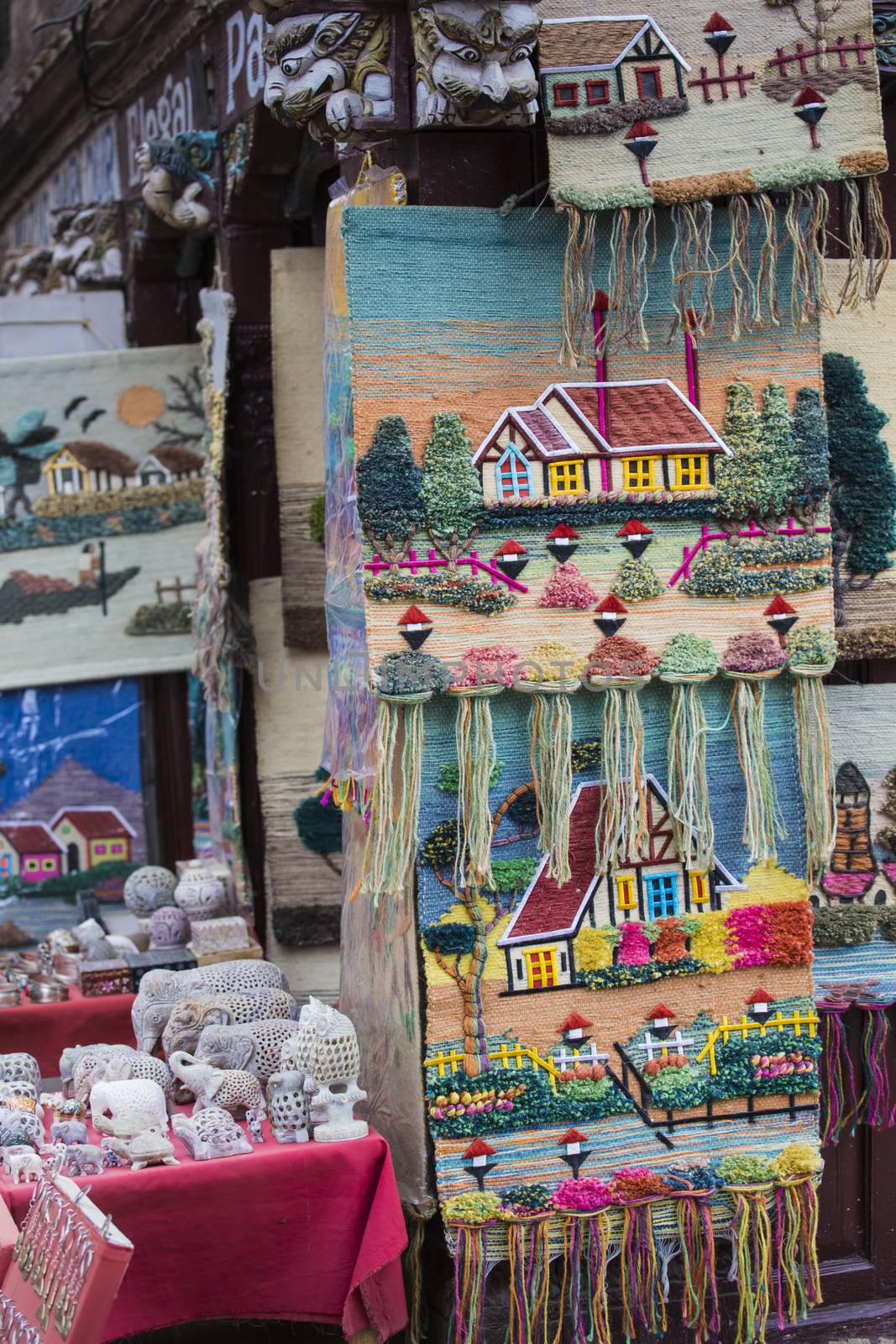 Shop of Thamel market in Kathmandu, Nepal 