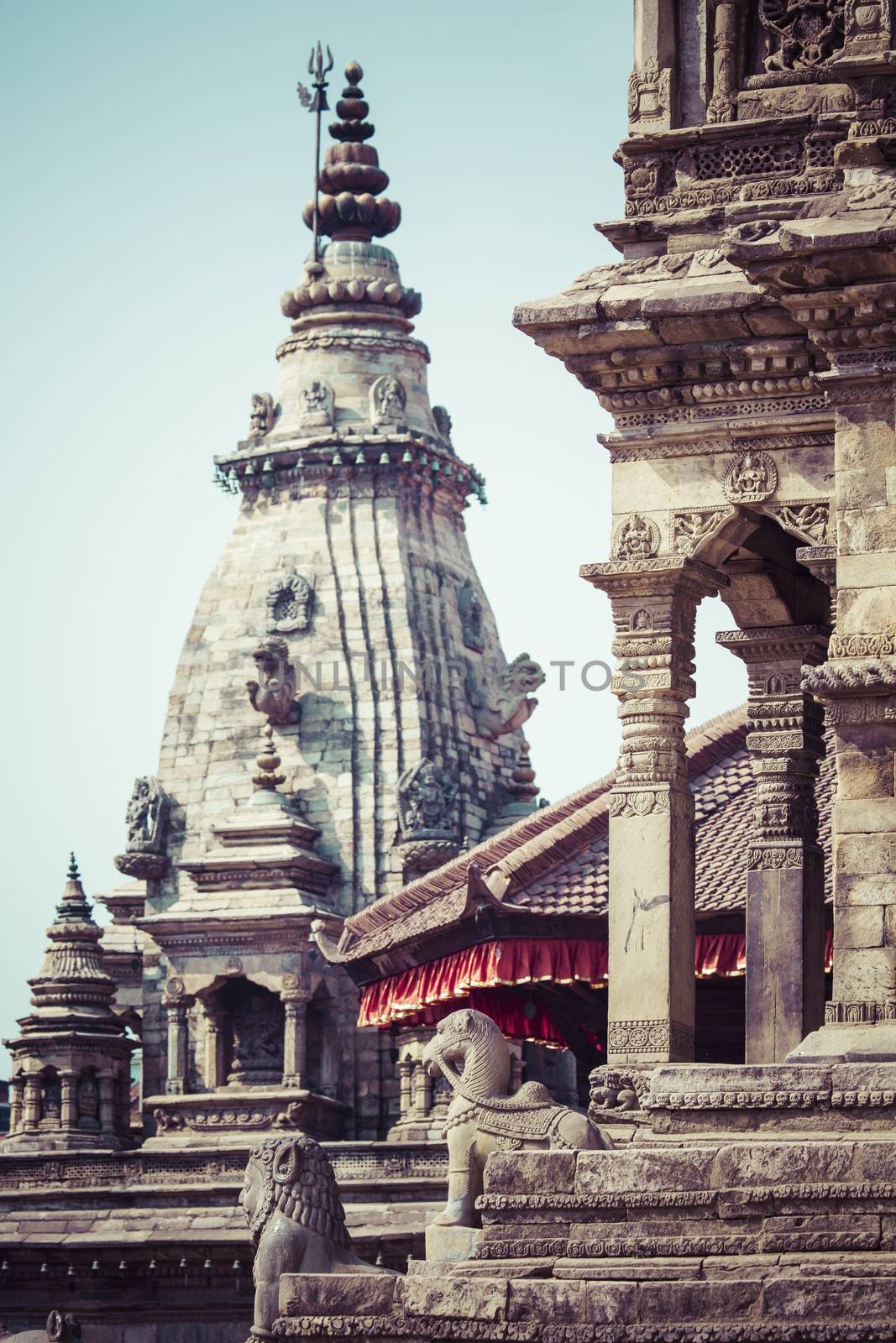 Temples of Durbar Square in Bhaktapur, Kathmandu, Nepal. by mariusz_prusaczyk