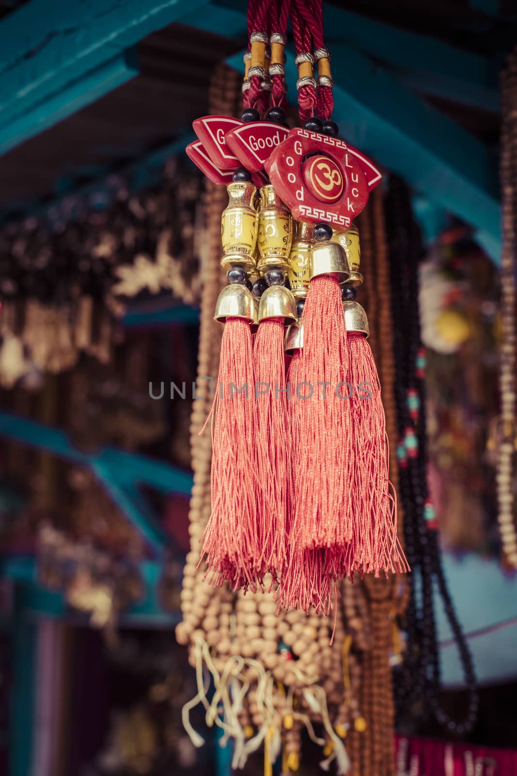 Traditional souvenir in local Nepal market. by mariusz_prusaczyk