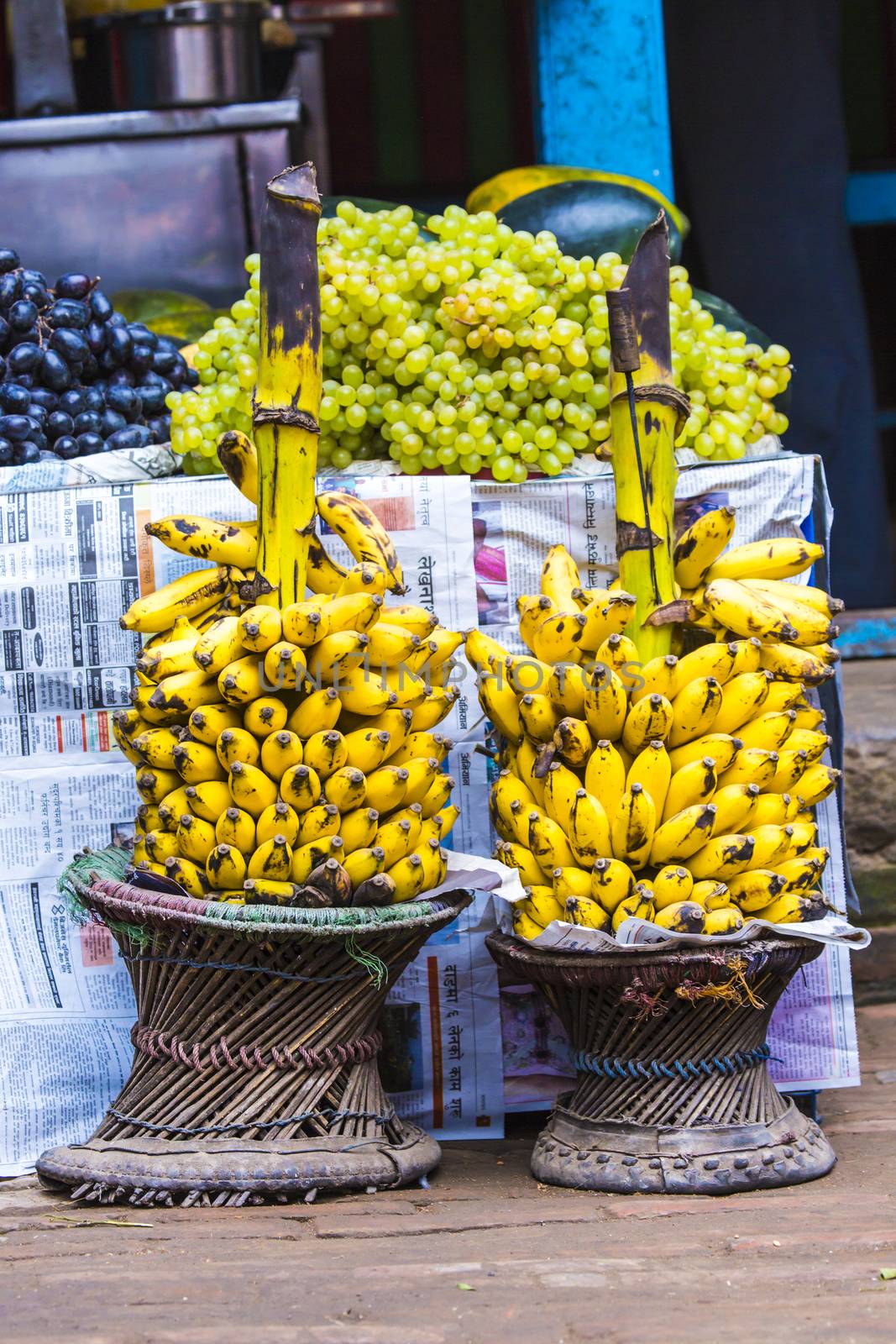 Traditional fruit shop in Kathmandu, Nepal. by mariusz_prusaczyk