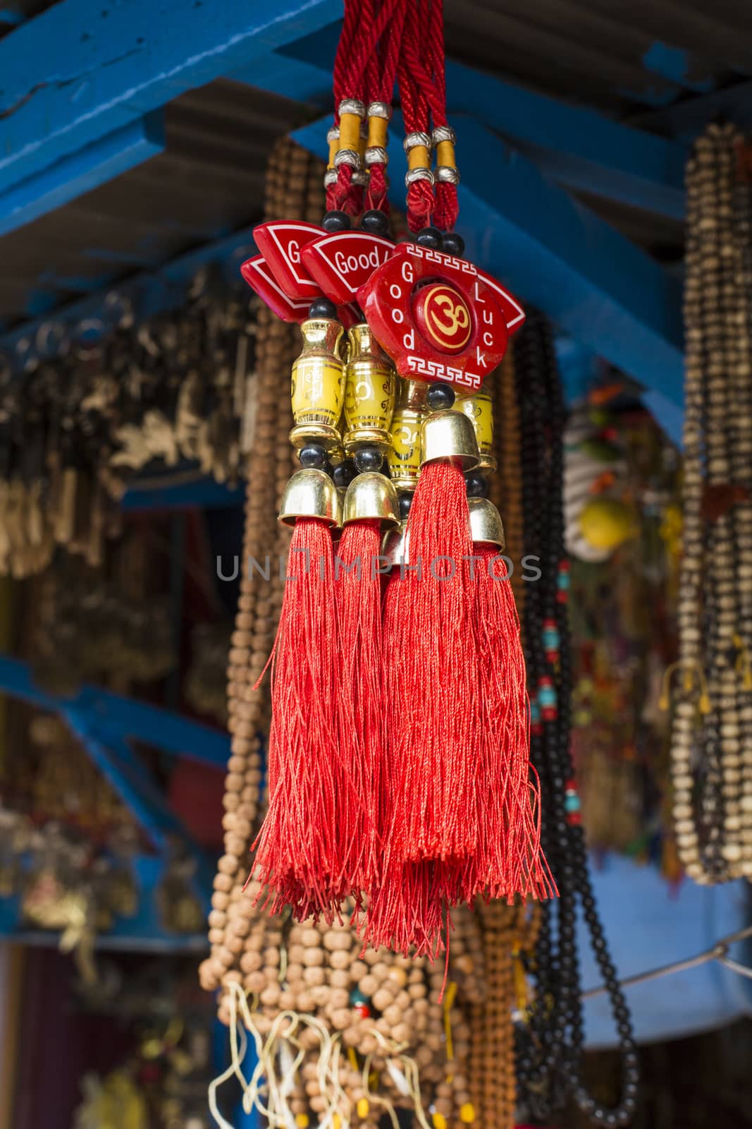 Traditional souvenir in local Nepal market. by mariusz_prusaczyk