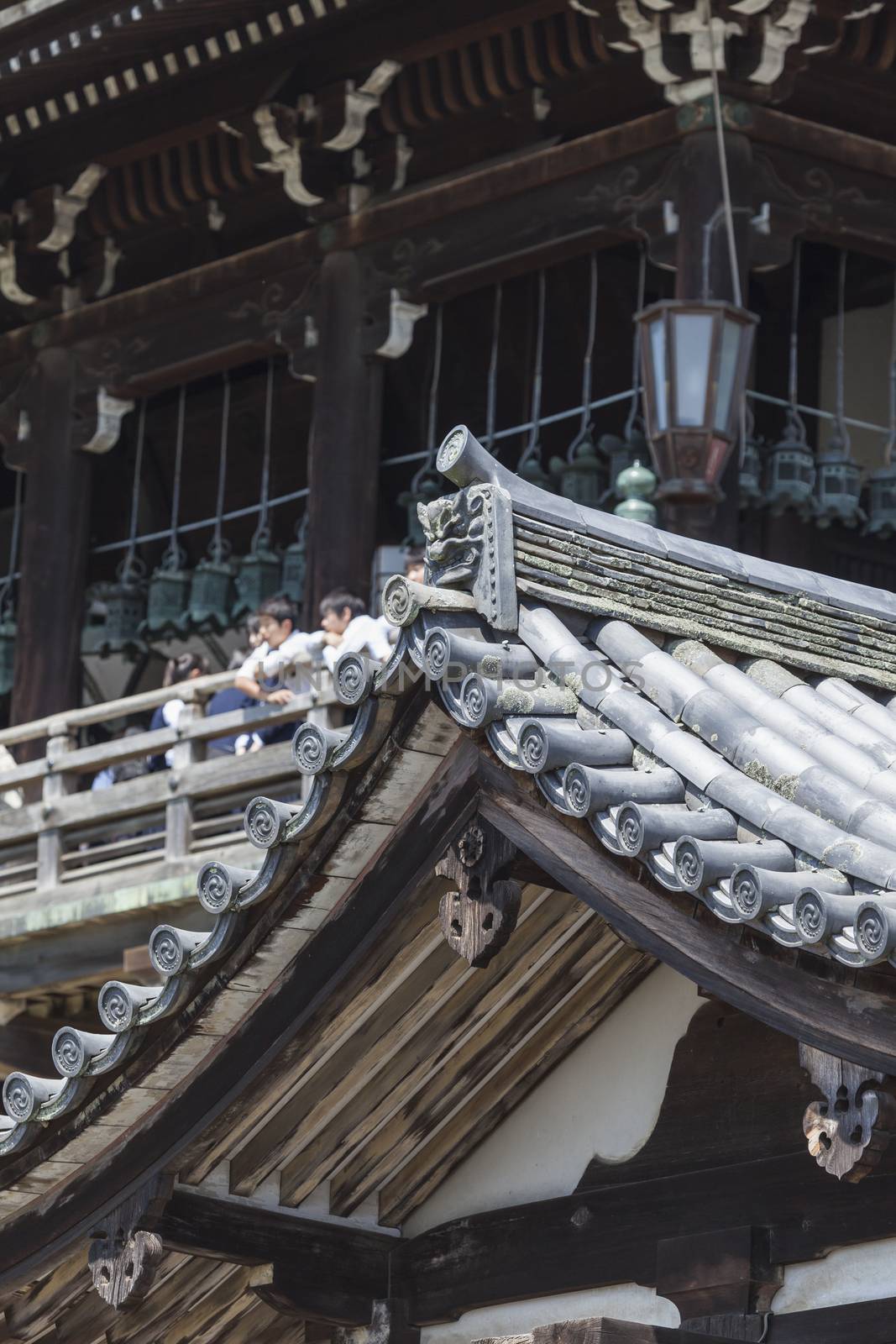 Bottom of steps entering Nigatsu-do Hall on the Todai-ji temple  by mariusz_prusaczyk