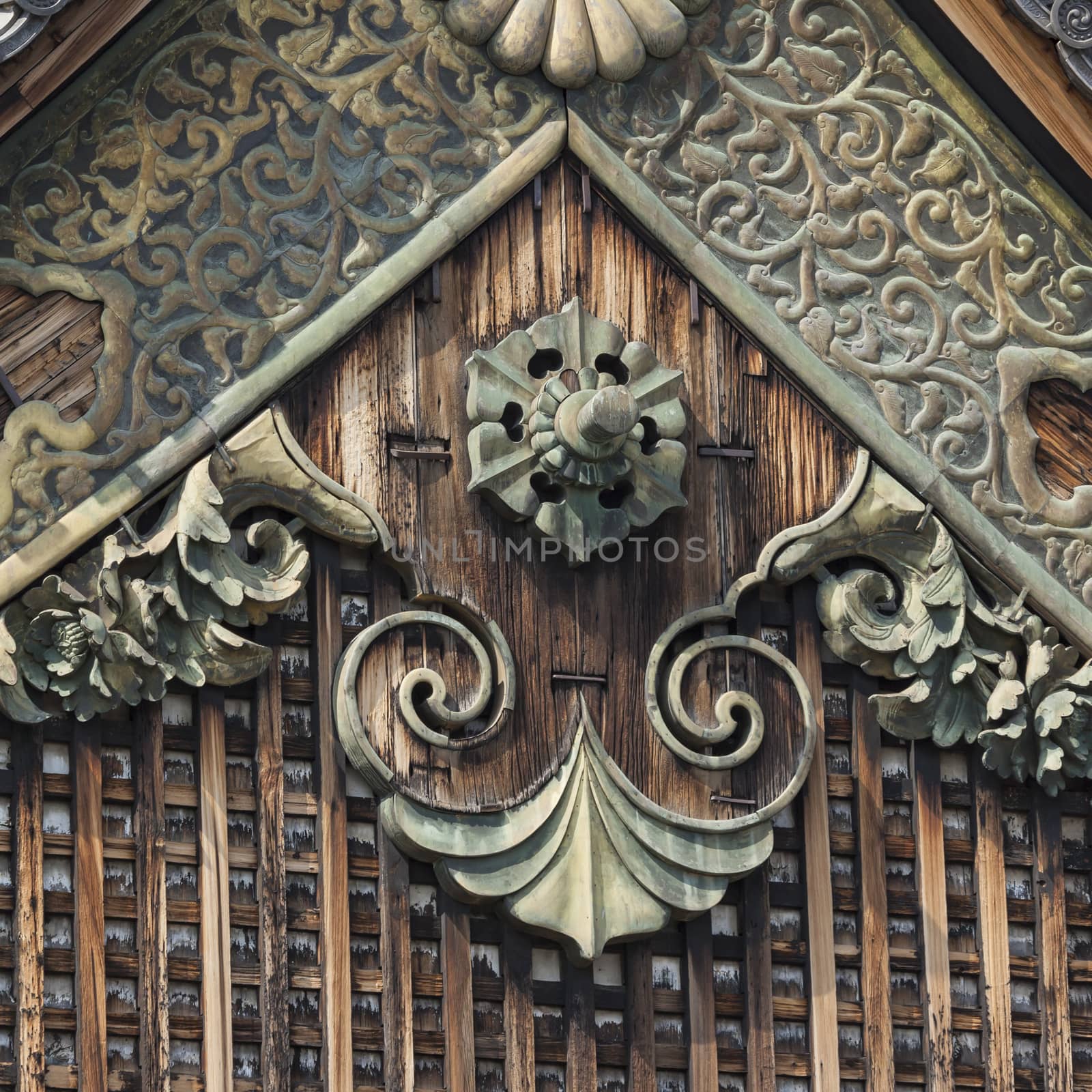 Ninomaru Palace rooftop at Kyoto Nijo Castle in Kyoto, Japan. by mariusz_prusaczyk