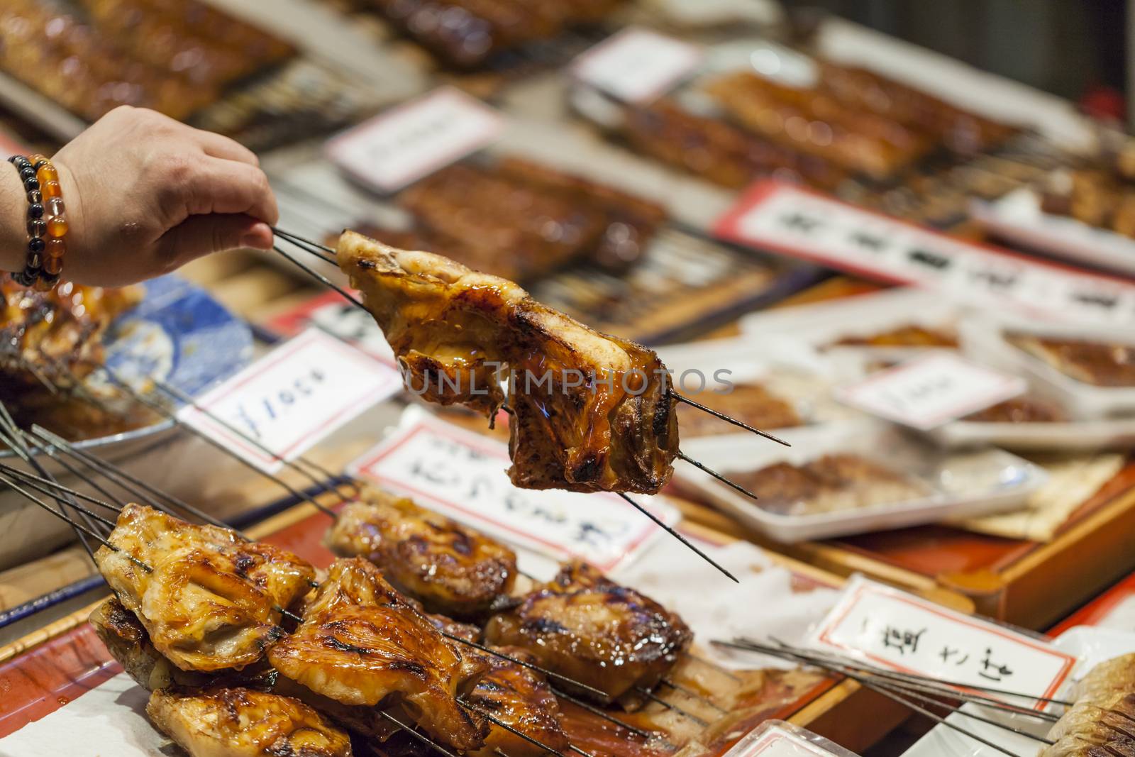 Traditional food market in Kyoto. Japan. by mariusz_prusaczyk