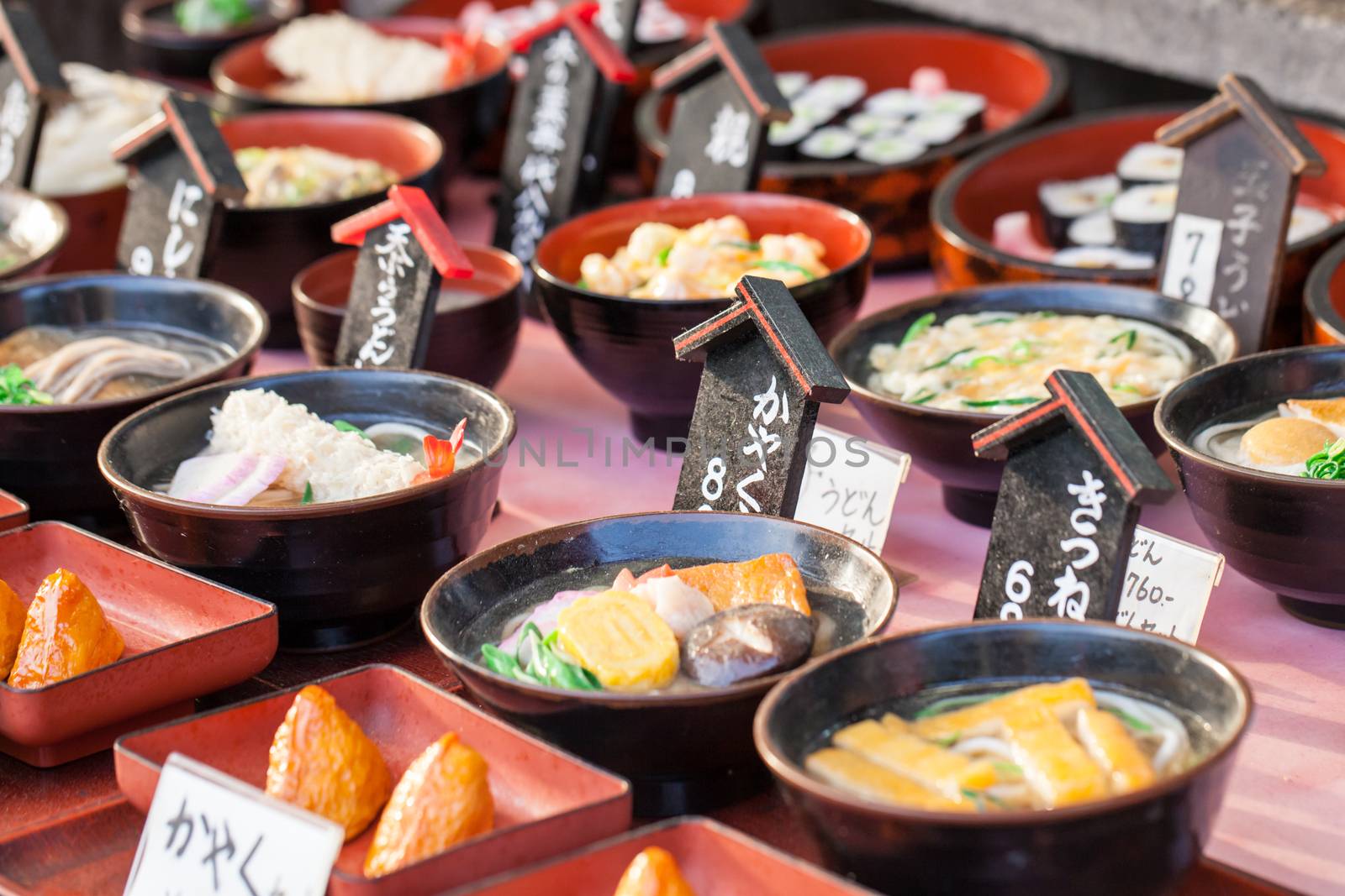 Traditional market in Japan. 