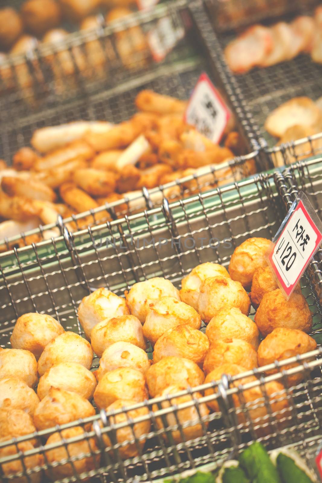 Traditional market in Japan. 